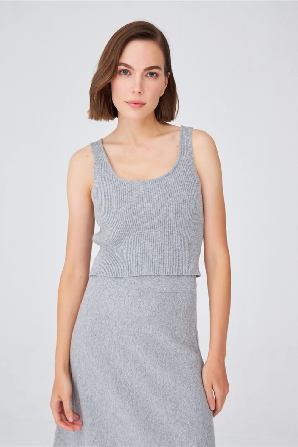 Peraluna-Ribana Örgü Kaşmir Karışımlı Krop Fit Kadın Triko Atlet-Atlet-27-Milagron.com