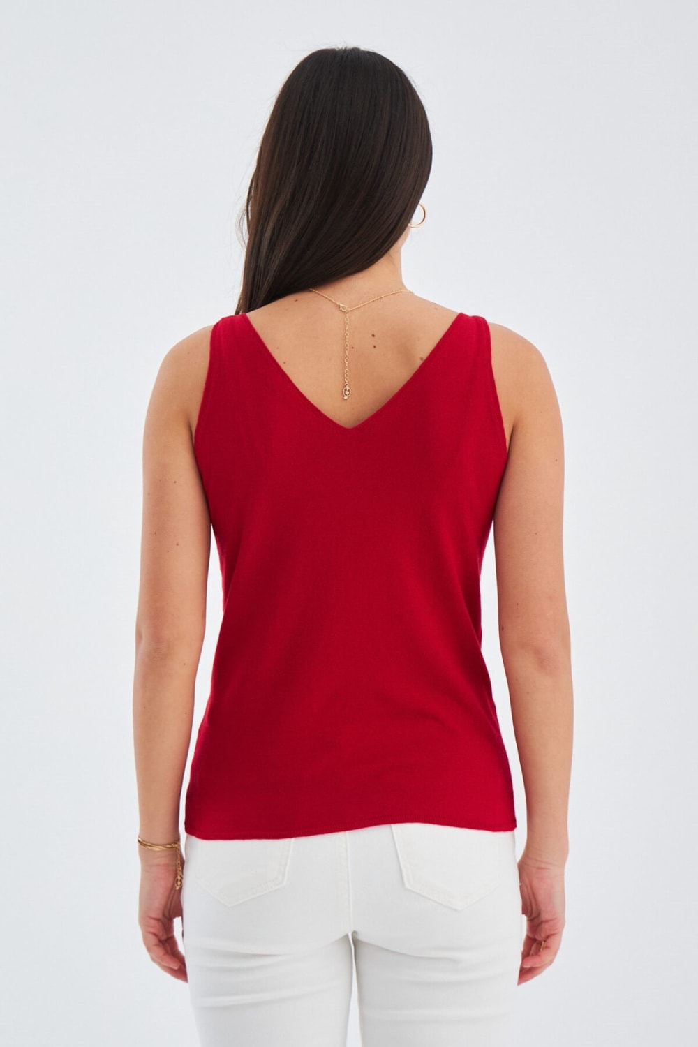 Peraluna-Ruby Top V Yaka İnce Askılı Yazlık Kadın Triko Atlet-Atlet-14-Milagron.com