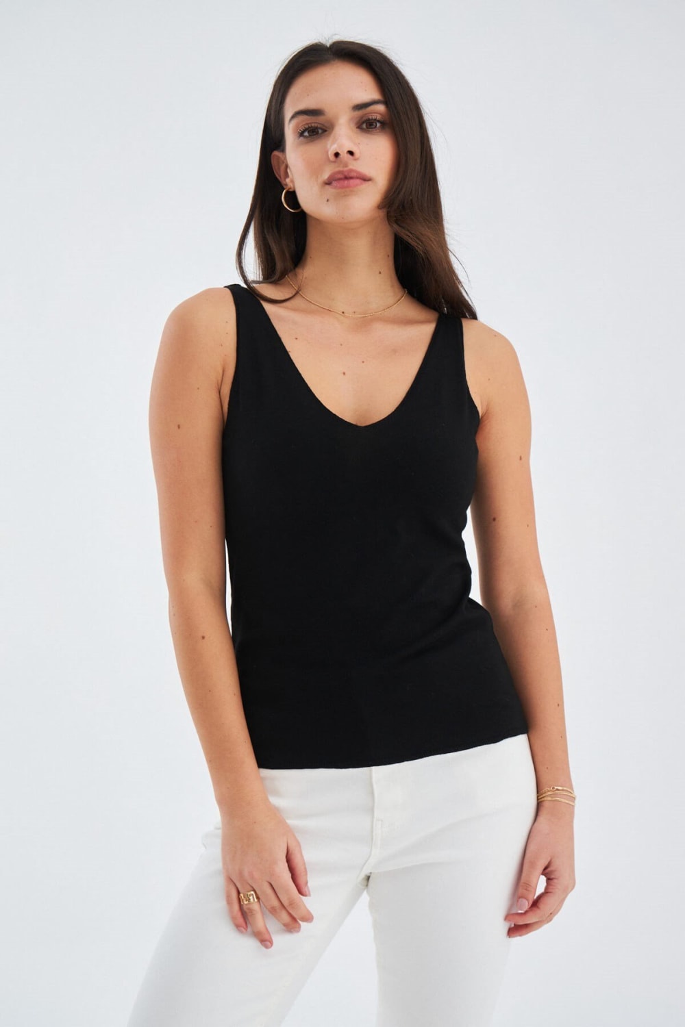 Peraluna-Ruby Top V Yaka İnce Askılı Yazlık Kadın Triko Atlet-Atlet-17-Milagron.com