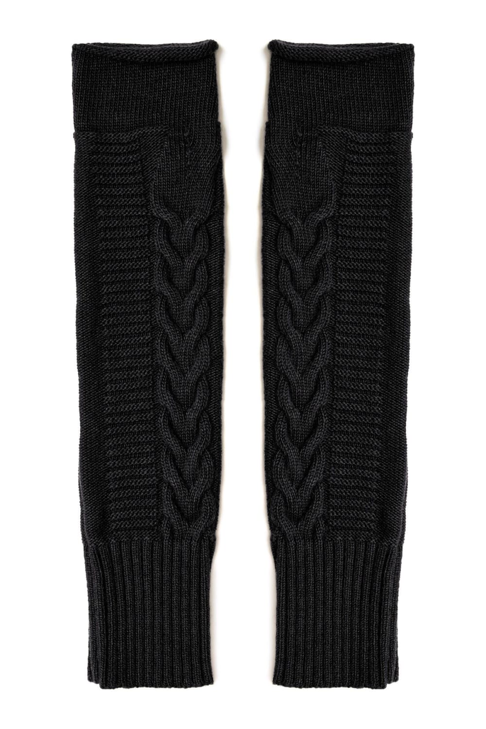 Peraluna-Saç Örgü Desenli Kaşmir Karışımlı Uzun Kadın Triko Eldiven-Eldiven-31-Milagron.com