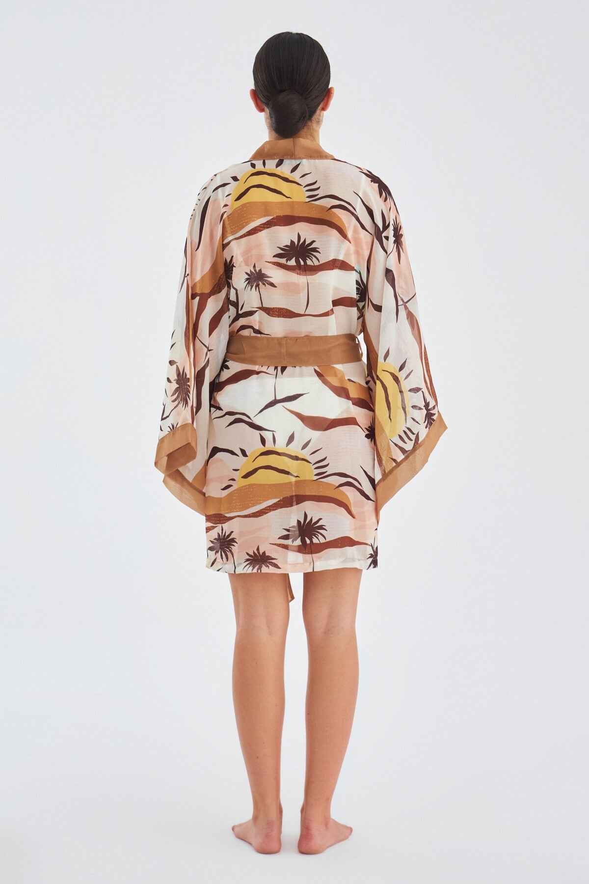 Peraluna-Sahra Kimono Güneş Desenli 90 Cm Şifon Yazlık Kadın Kimono-Kimono-6-Milagron.com