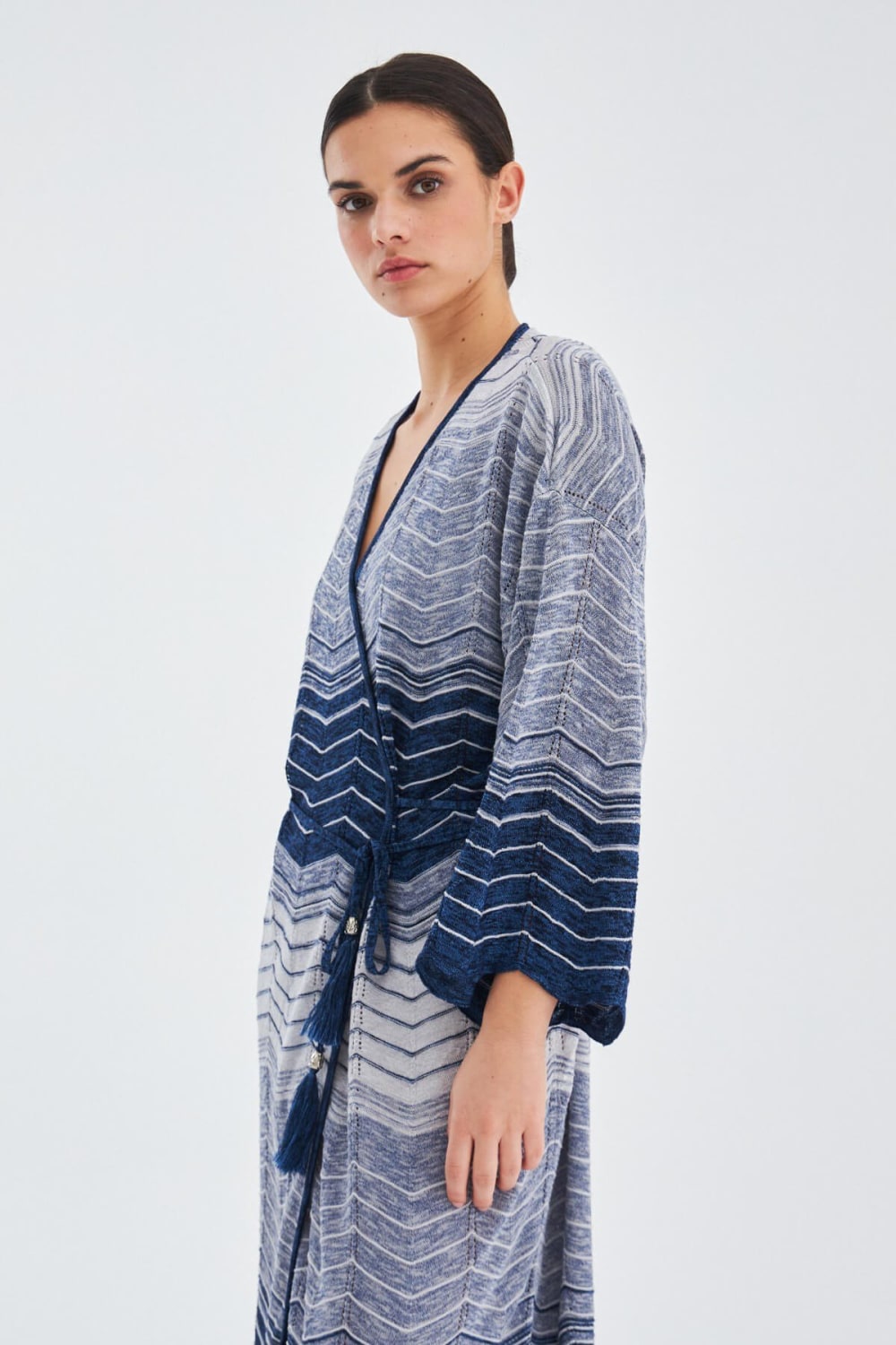 Peraluna-Sakura Çan Kollu Viskonlu Yazlık Kadın Triko Kimono-Kimono-16-Milagron.com