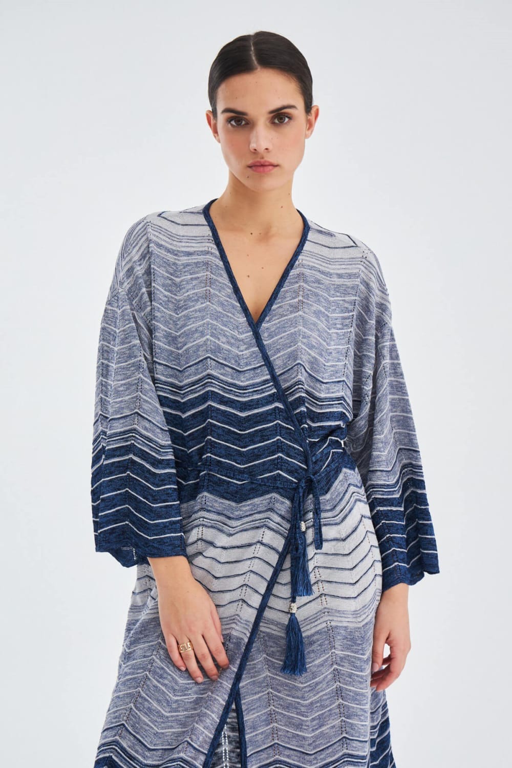 Peraluna-Sakura Çan Kollu Viskonlu Yazlık Kadın Triko Kimono-Kimono-17-Milagron.com