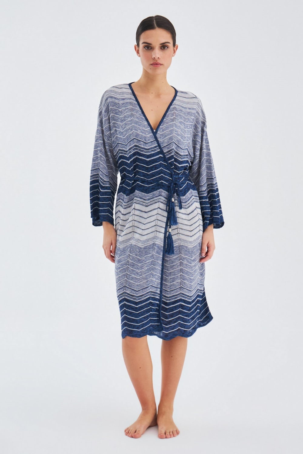 Peraluna-Sakura Çan Kollu Viskonlu Yazlık Kadın Triko Kimono-Kimono-18-Milagron.com