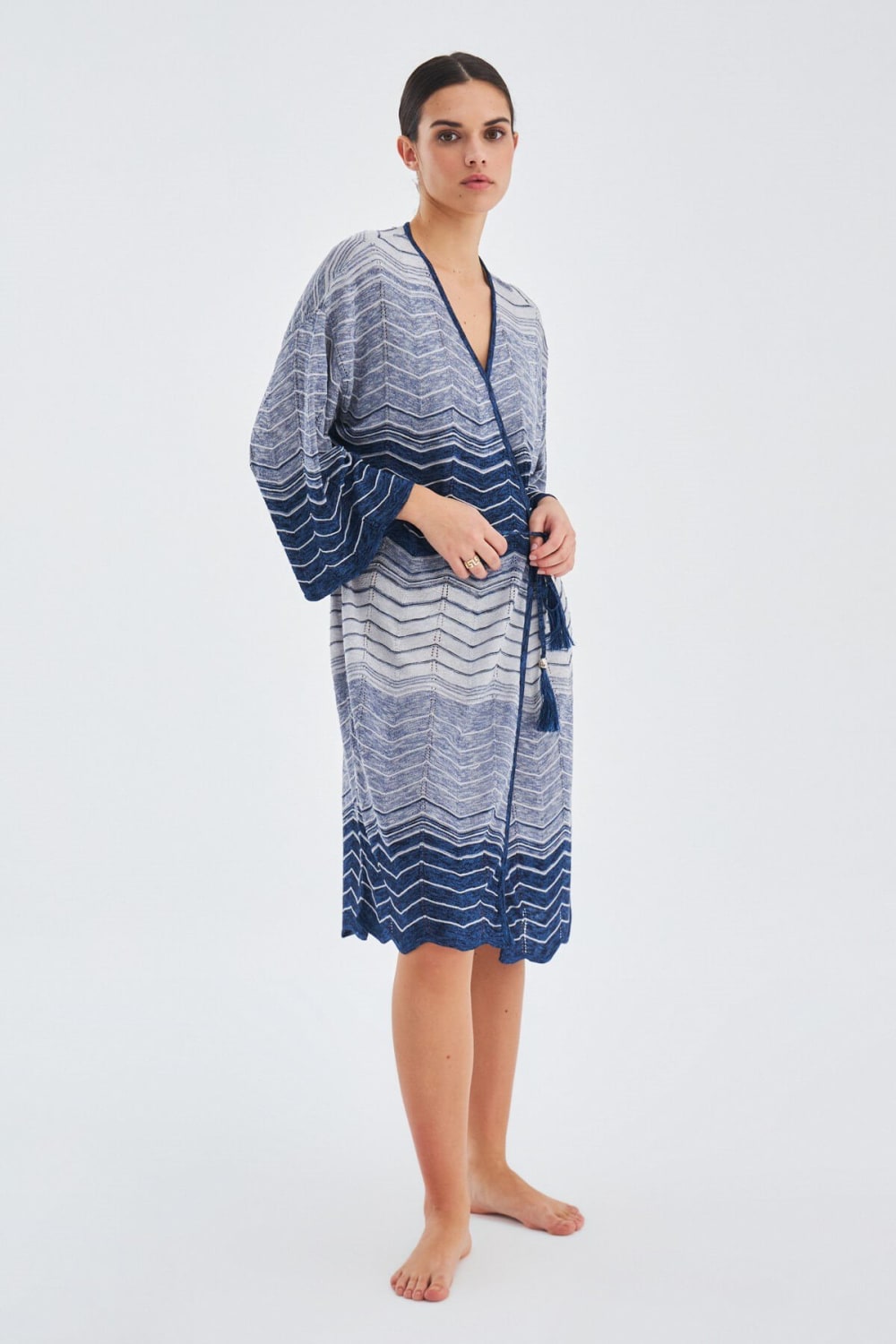 Peraluna-Sakura Çan Kollu Viskonlu Yazlık Kadın Triko Kimono-Kimono-20-Milagron.com