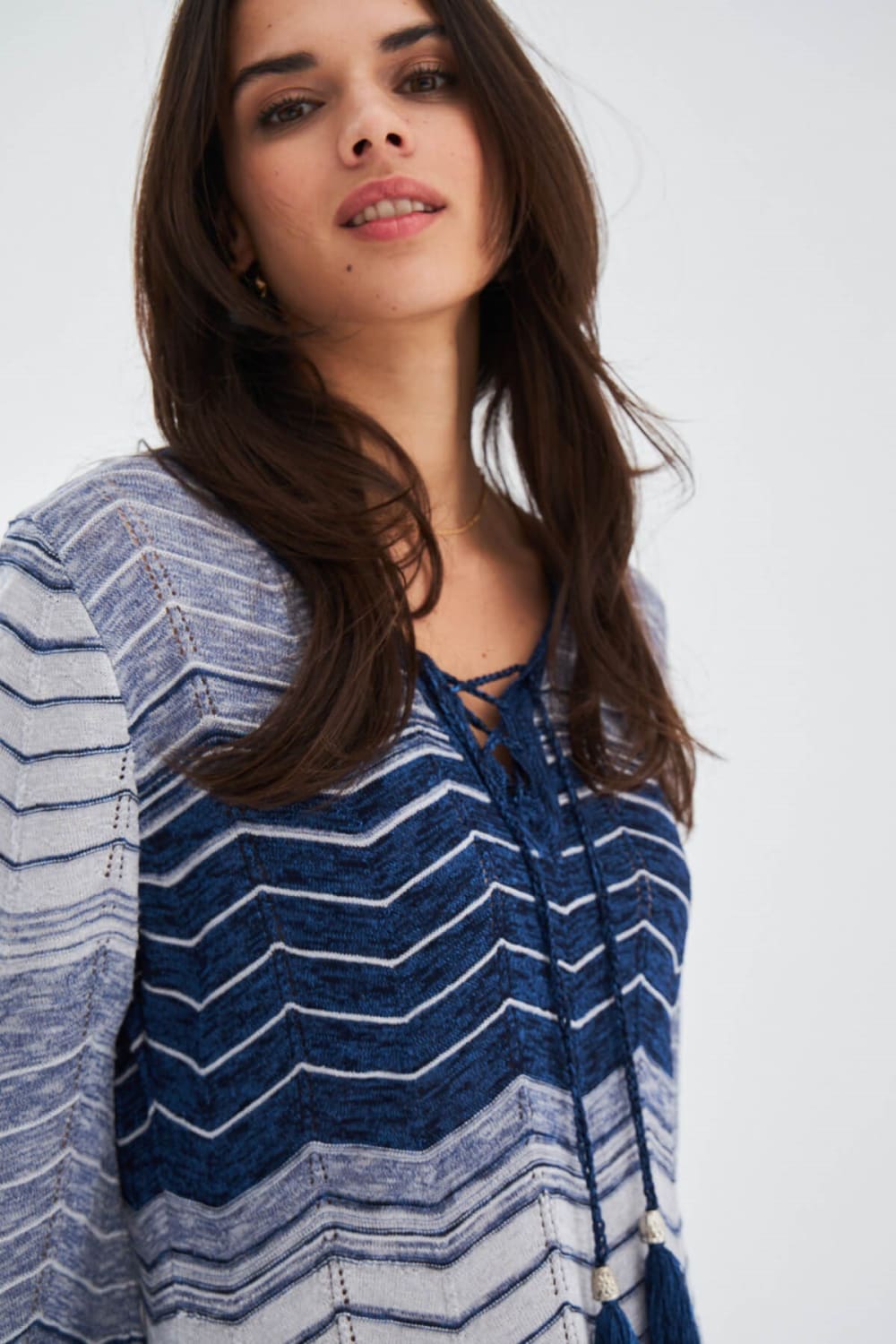 Peraluna-Sakura Dress Çan Kollu Diz Üstü Yazlık Kadın Triko Elbise-Elbise-19-Milagron.com