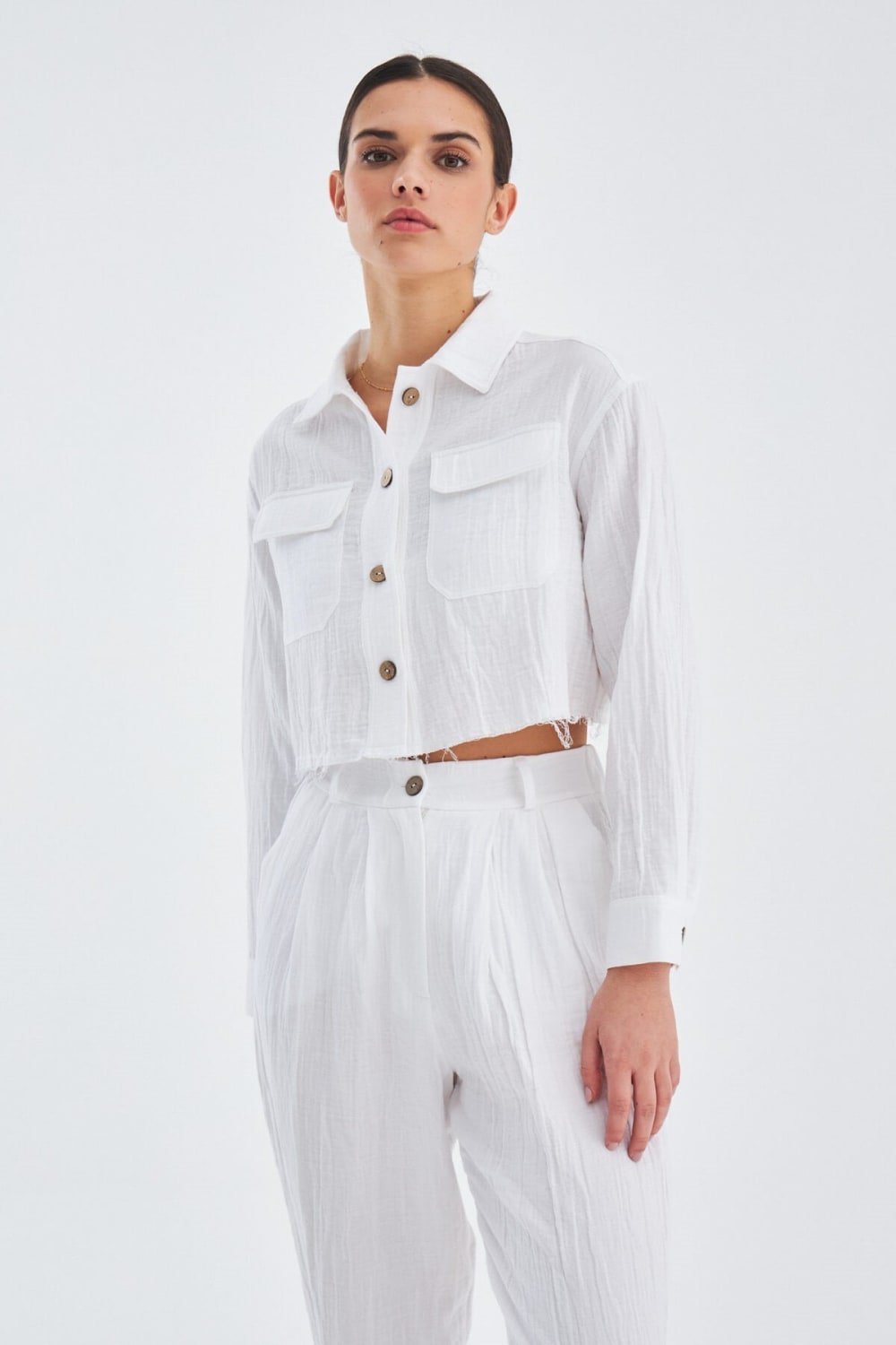 Peraluna-Sandal Trouser Bol Kesim Yazlık Muslin Kadın Kısa Pantolon-Pantolon-4-Milagron.com