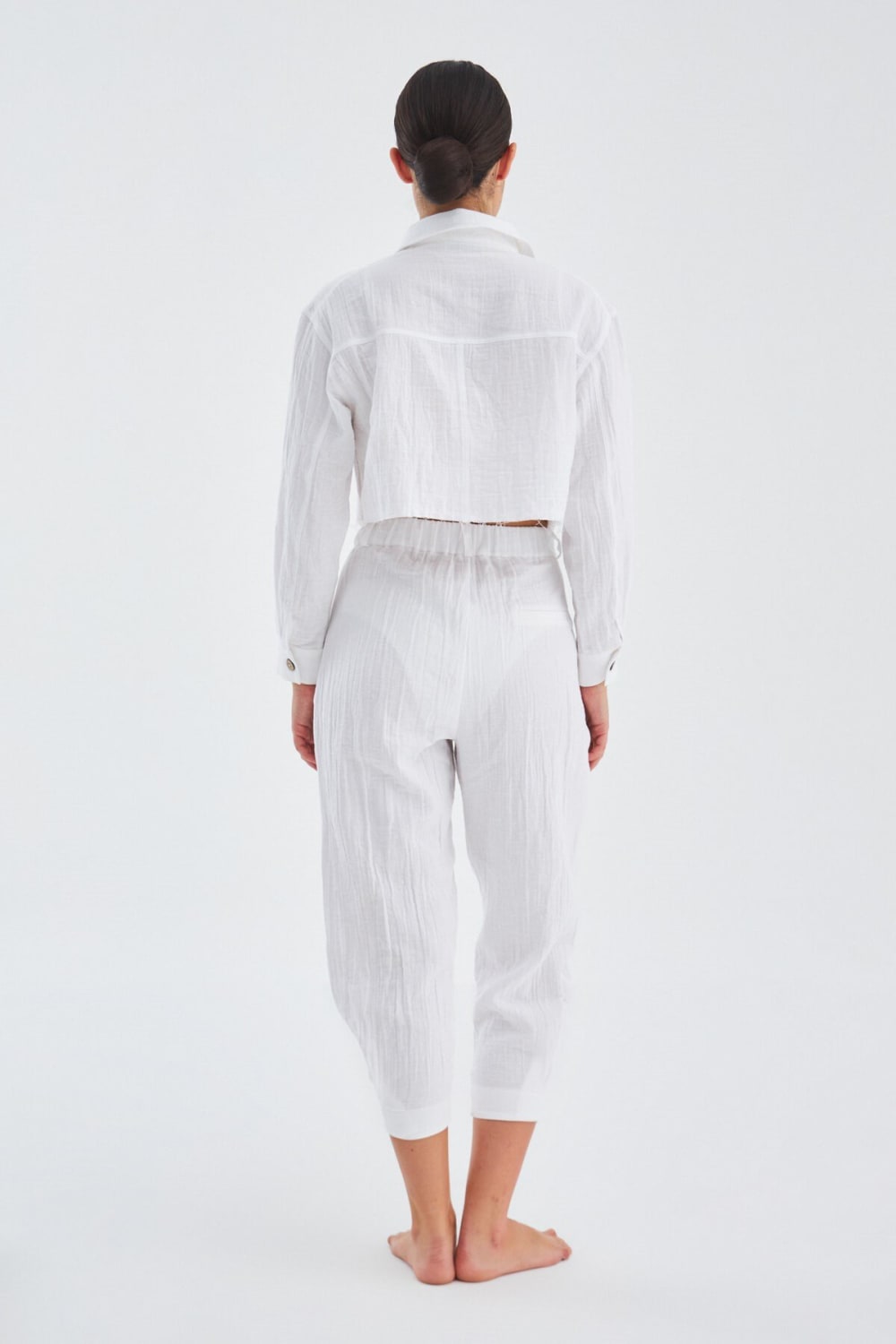 Peraluna-Sandal Trouser Bol Kesim Yazlık Muslin Kadın Kısa Pantolon-Pantolon-7-Milagron.com