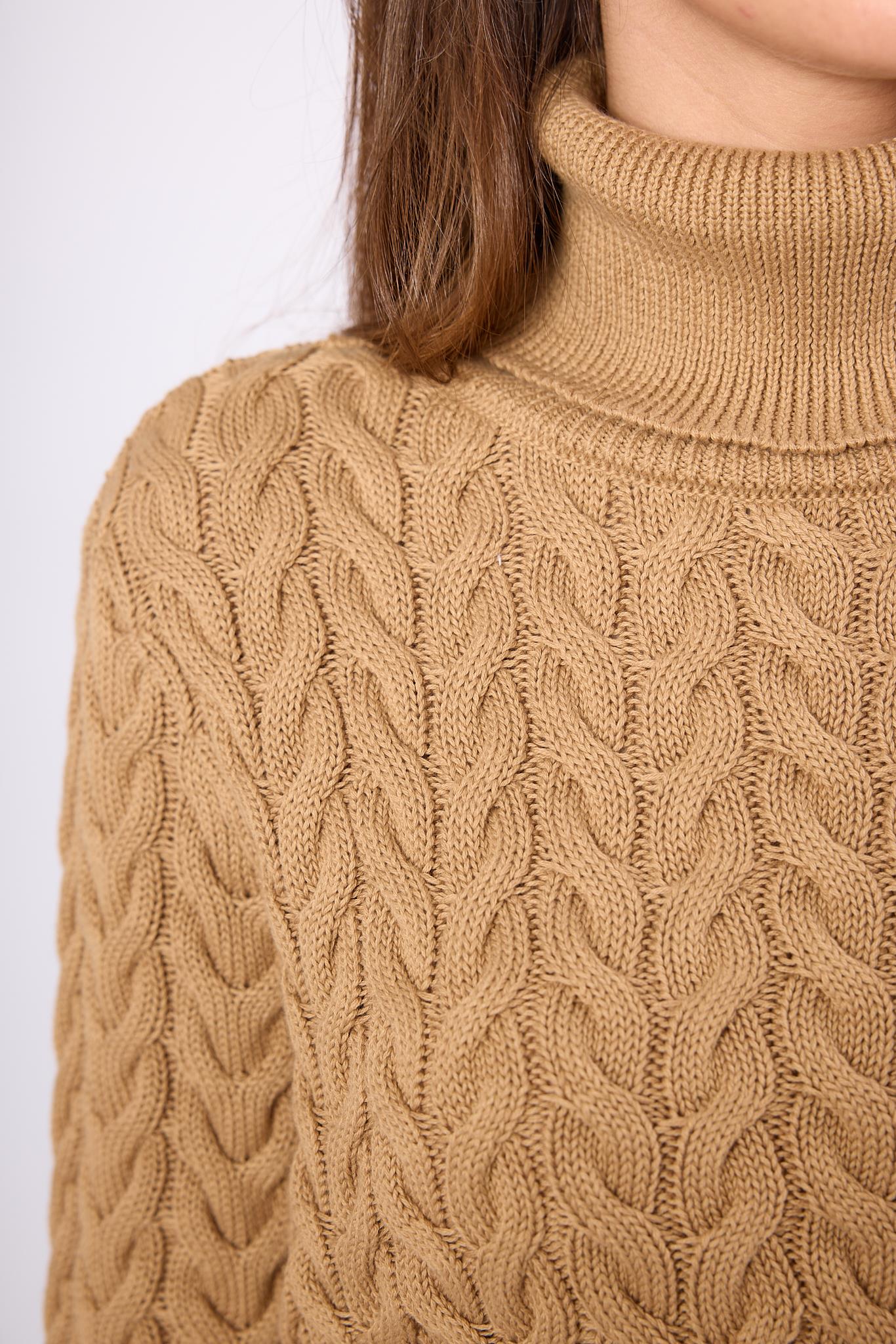 Peraluna-Scarlett Saç Örgülü Krop Kesim Kadın Triko Kazak-Kazak & Triko-5-Milagron.com