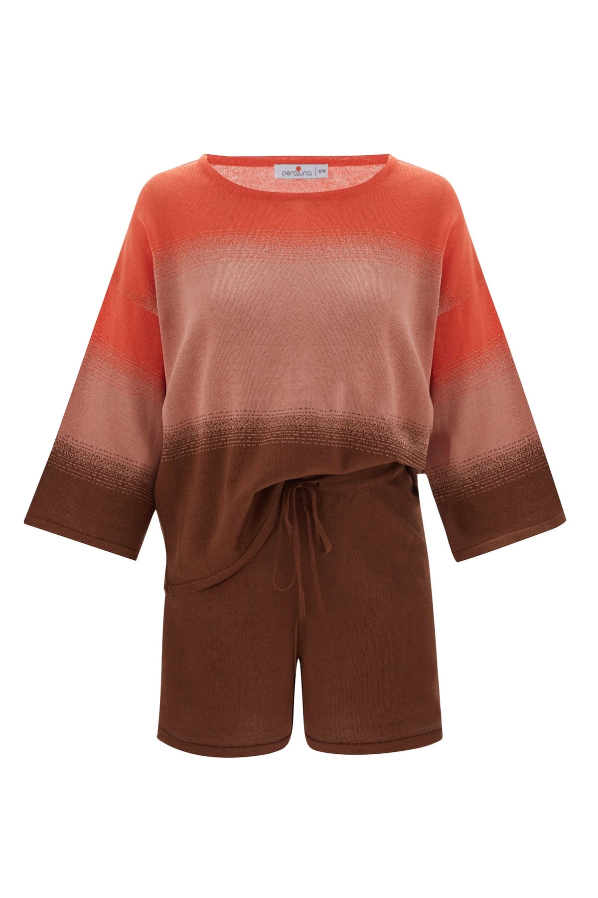 Peraluna SiRi Blouse & Shorts Yazlık Triko Kadın Şort Takım - Somon