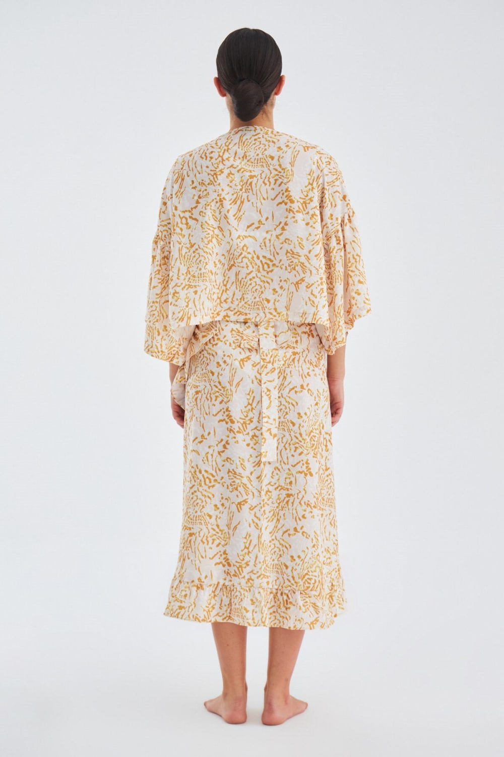 Peraluna-Si̇tara Desenli Bol Kesim Mat Dokulu Yazlık Kadın Bluz-Bluz-8-Milagron.com