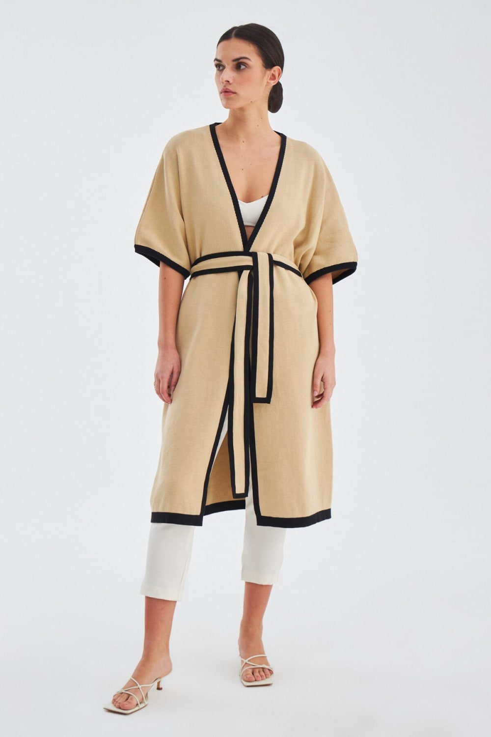 Peraluna-Soho Kısa Kollu %100 Pamuk Kadın Triko Kimono-Kimono-14-Milagron.com