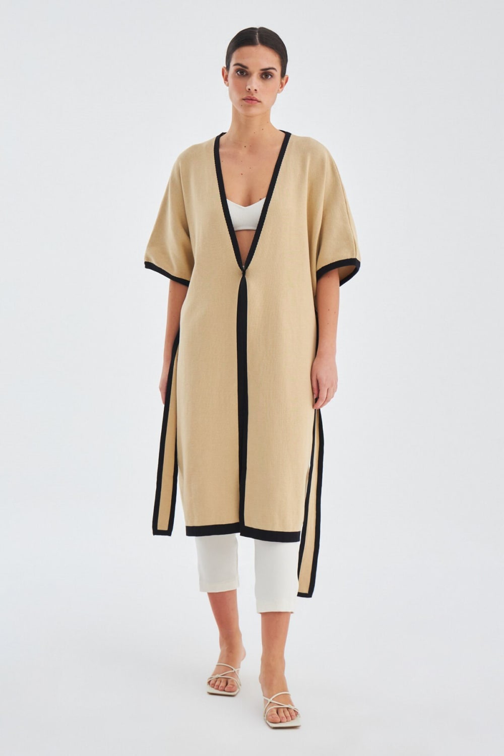 Peraluna-Soho Kısa Kollu %100 Pamuk Kadın Triko Kimono-Kimono-15-Milagron.com