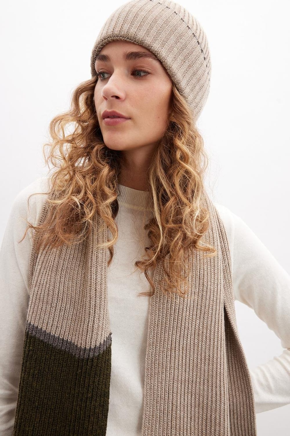 Peraluna-Sorrel Beanie Çizgi Detaylı Ribana Örgü Kadın Triko Bere-Bere-2-Milagron.com