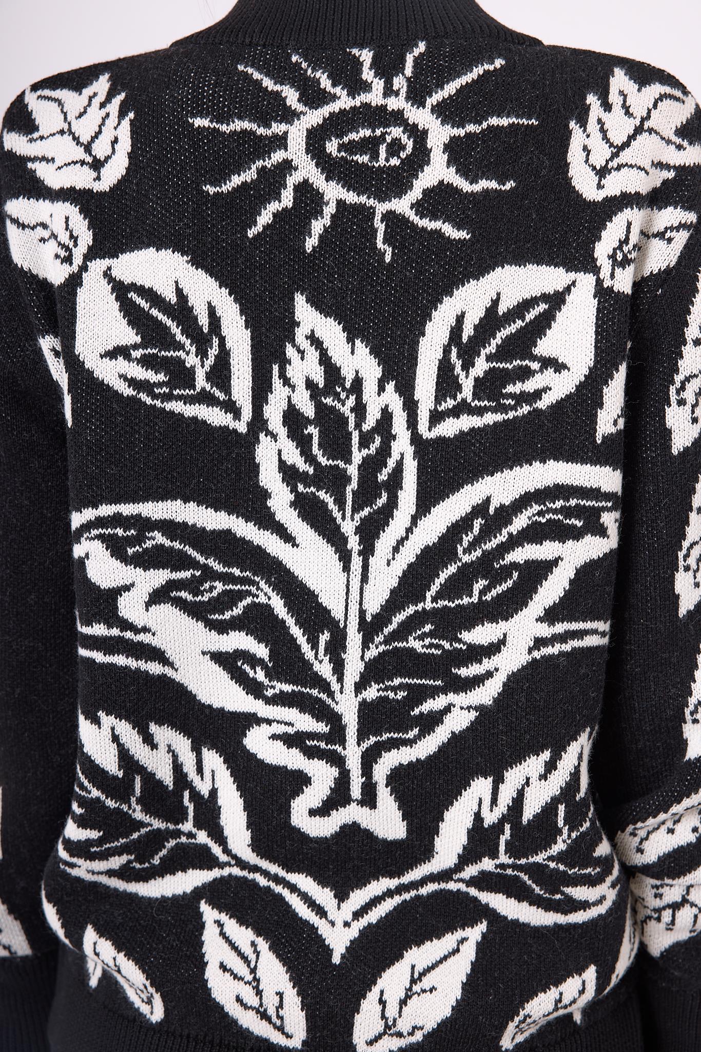 Peraluna-Stardust Kadın Triko Bomber Ceket Siyah/Ekru-Ceket-5-Milagron.com