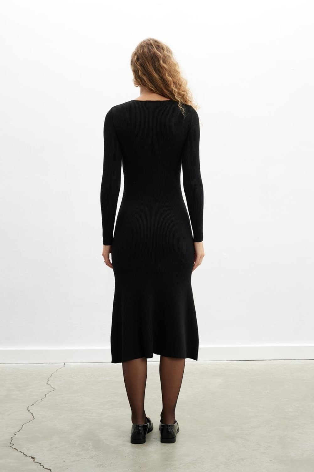 Peraluna-Styleboom X Dorset Dress Toka Detaylı Ribana Örgü Midi Kadın Triko Elbise-Elbise-12-Milagron.com