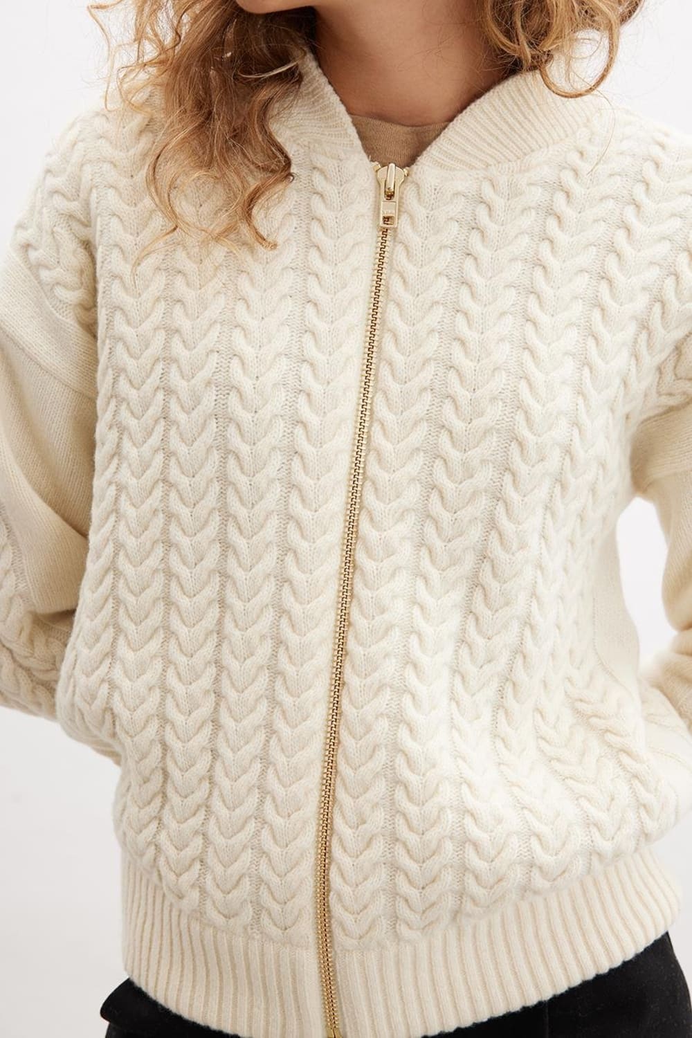 Peraluna-Styleboom X Dover Bomber Jacket Saç örgü Triko Bomber Kadın Triko Ceket-Ceket-4-Milagron.com