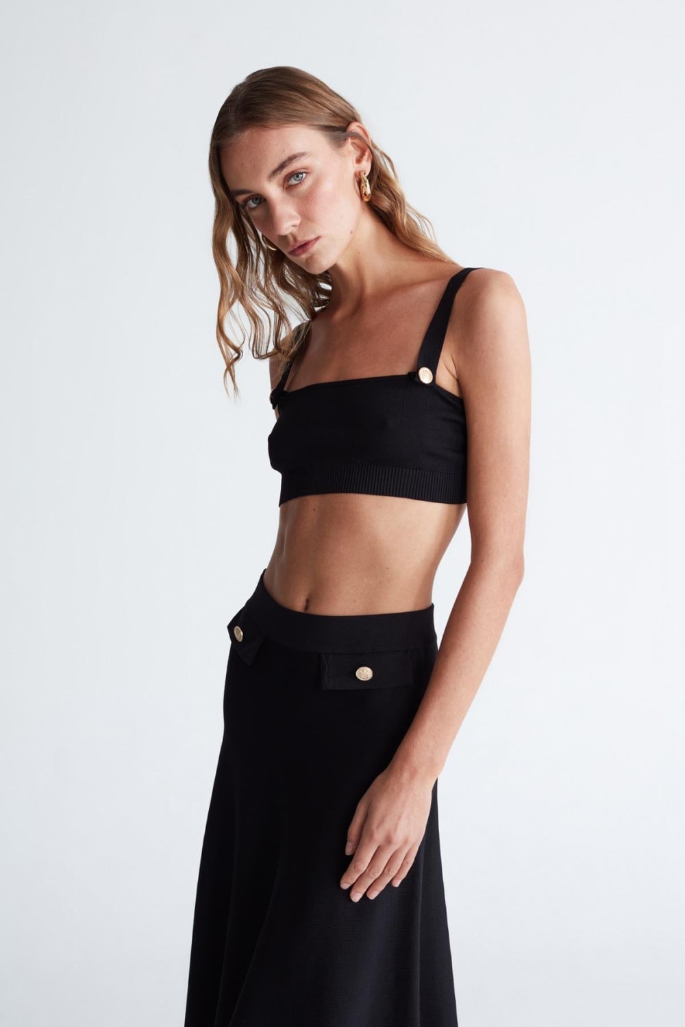Peraluna-Styleboom X Elizabeth Bralet Düğme Detaylı Askılı Kadın Triko Bralet -Crop Top-26-Milagron.com