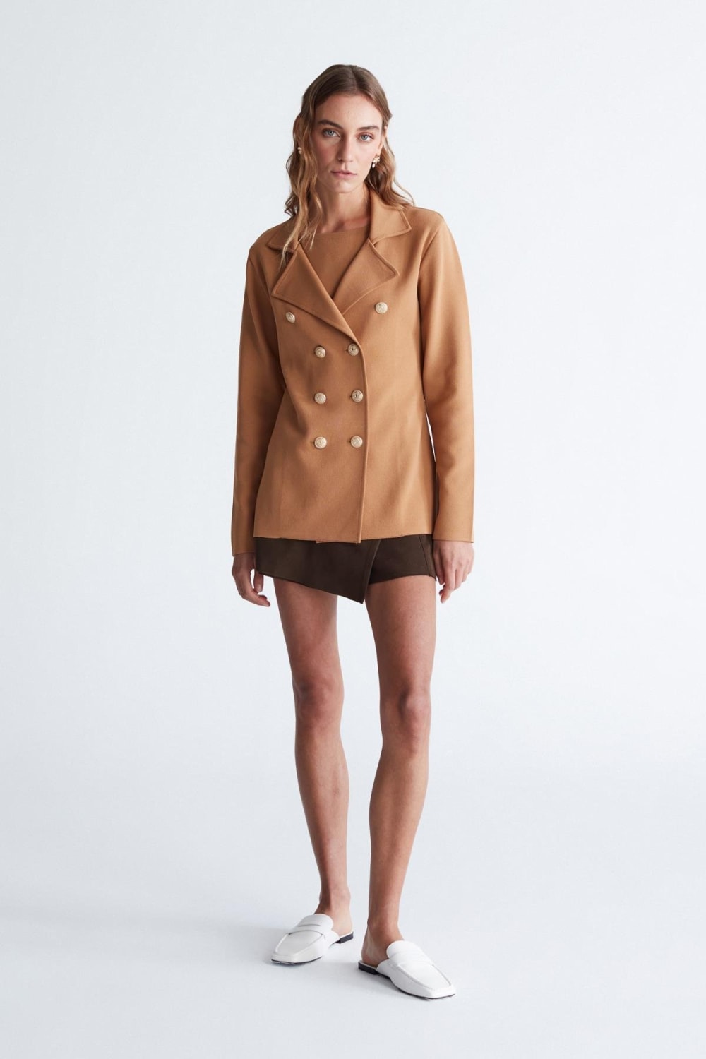 Peraluna-Styleboom X Katherine Blazer Çelik Örgü Klasik Kesim Düğmeli Blazer Kadın Triko Ceket -Ceket-20-Milagron.com