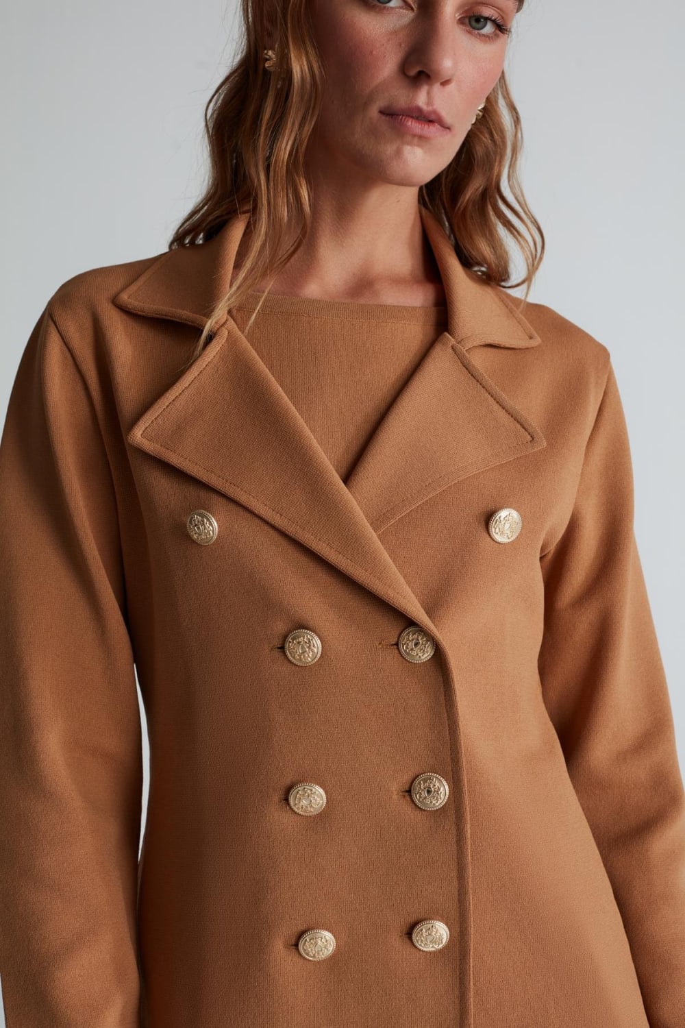 Peraluna-Styleboom X Katherine Blazer Çelik Örgü Klasik Kesim Düğmeli Blazer Kadın Triko Ceket -Ceket-23-Milagron.com