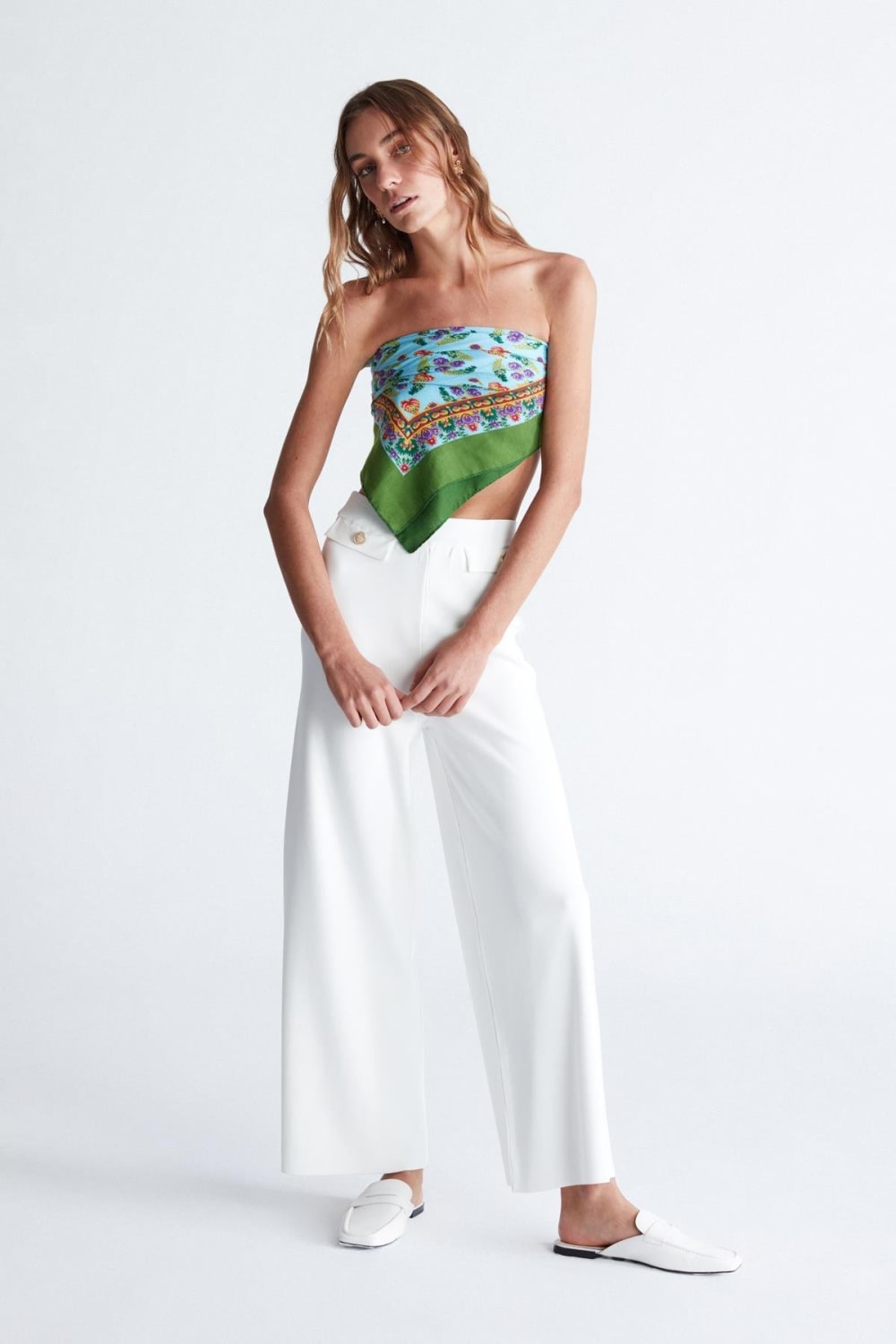 Peraluna-Styleboom X Marlene Trouser Düğme Detaylı Rahat Kesim Kadın Triko Pantolon -Pantolon-14-Milagron.com