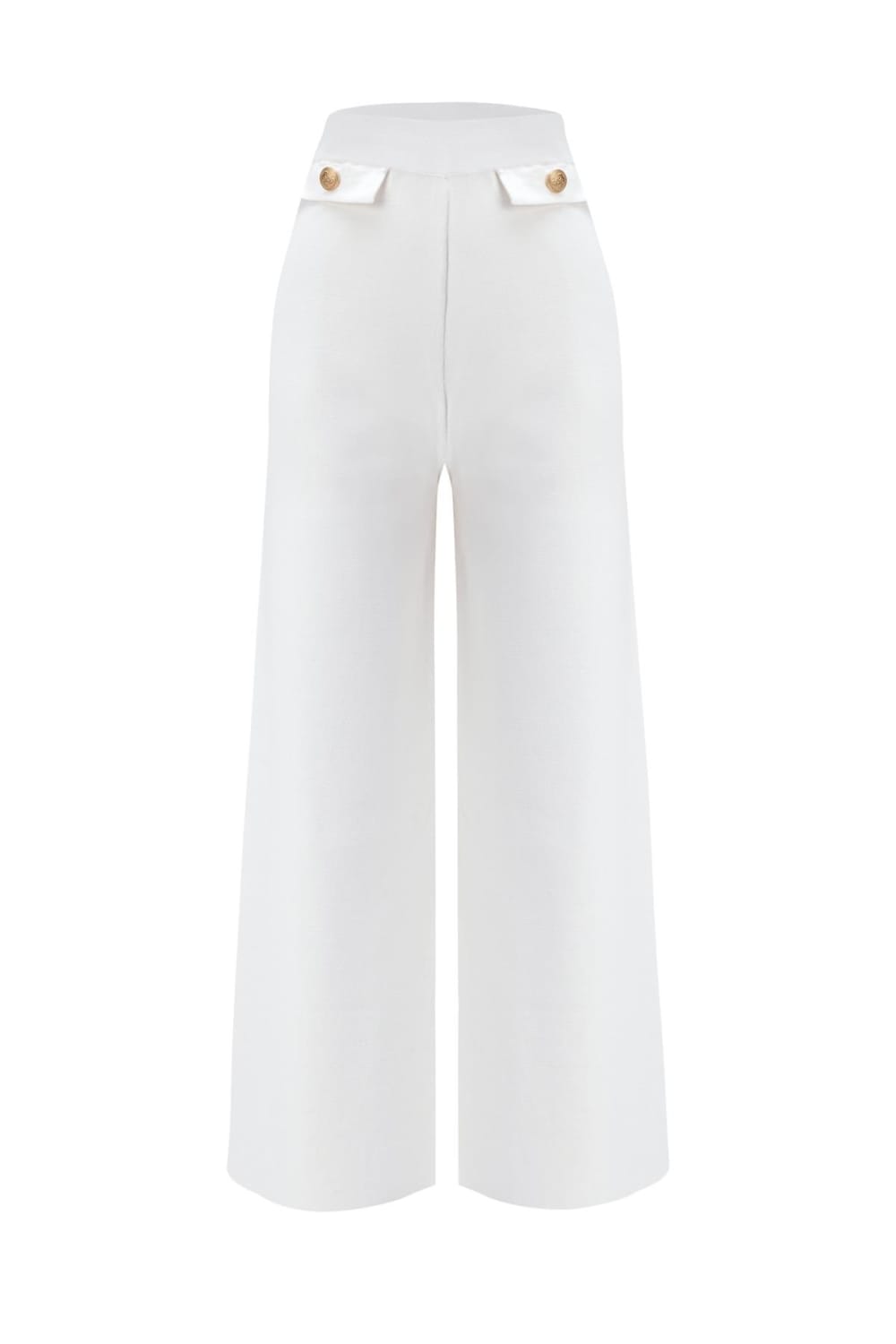 Peraluna-Styleboom X Marlene Trouser Düğme Detaylı Rahat Kesim Kadın Triko Pantolon -Pantolon-18-Milagron.com