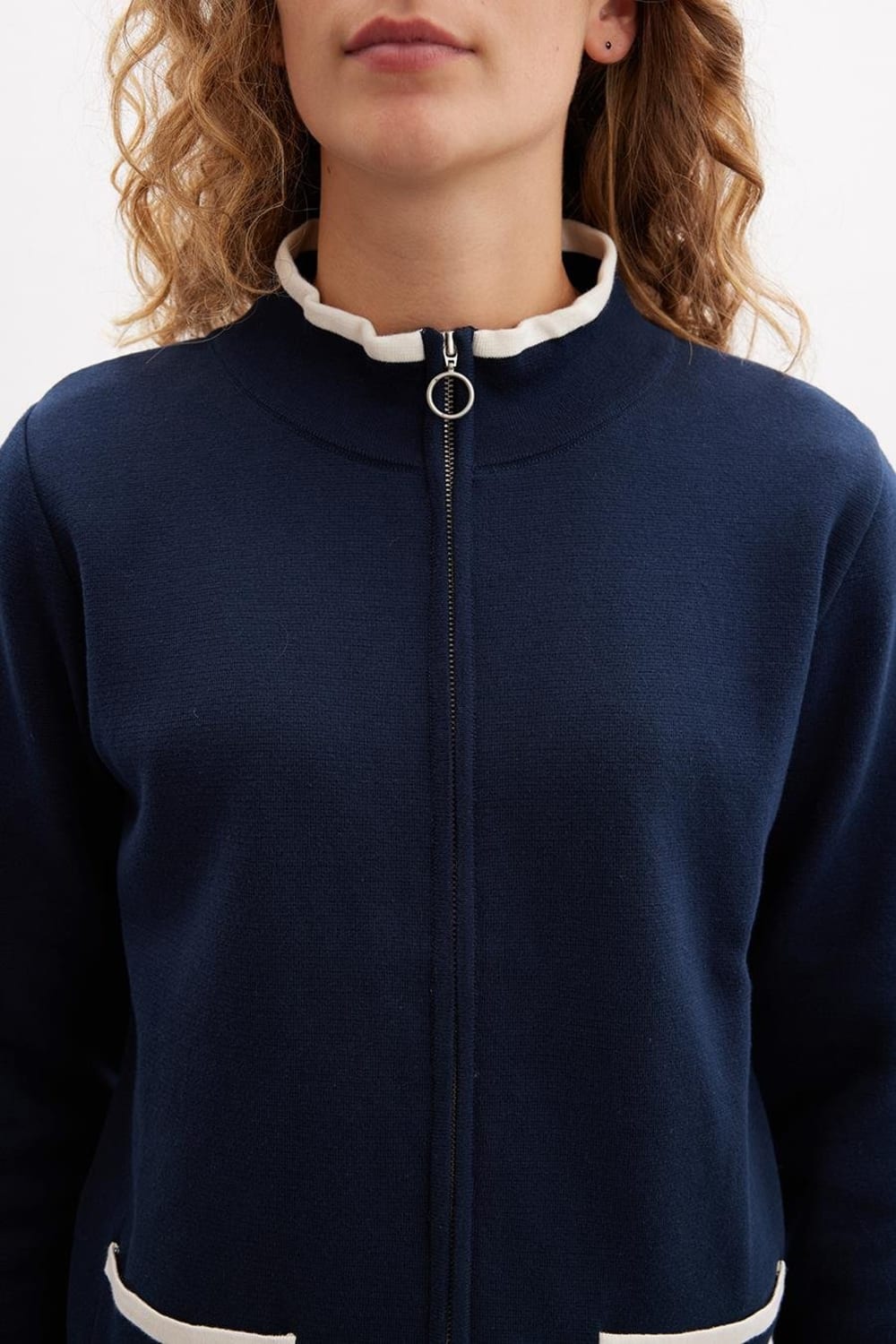 Peraluna-Summer Cardigan Fermuarlı Cepli Organik Pamuk Çelik Örgü Yazlık Kadın Triko Hırka-Kazak & Triko-5-Milagron.com