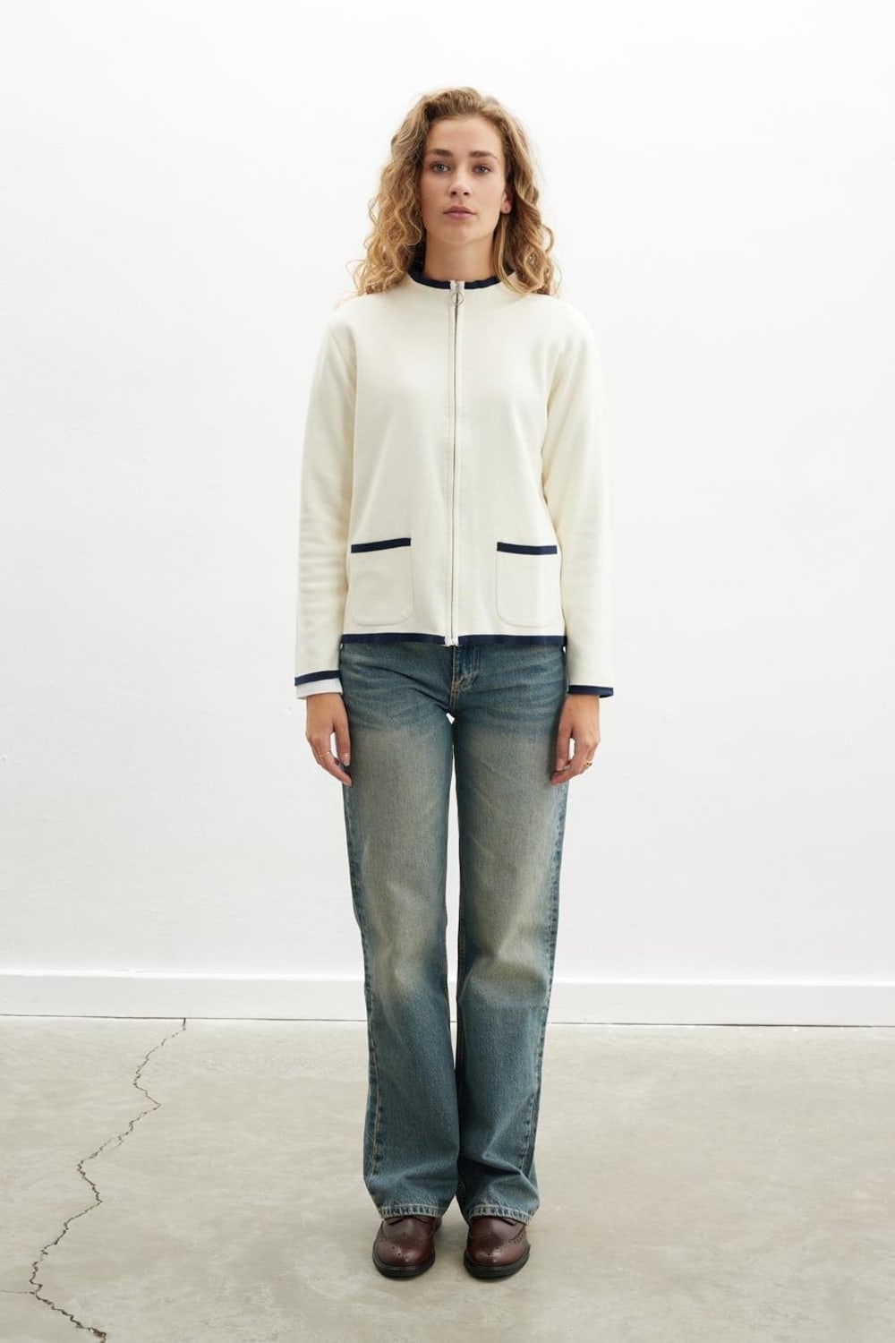 Peraluna-Summer Cardigan Fermuarlı Cepli Organik Pamuk Çelik Örgü Yazlık Kadın Triko Hırka-Kazak & Triko-8-Milagron.com