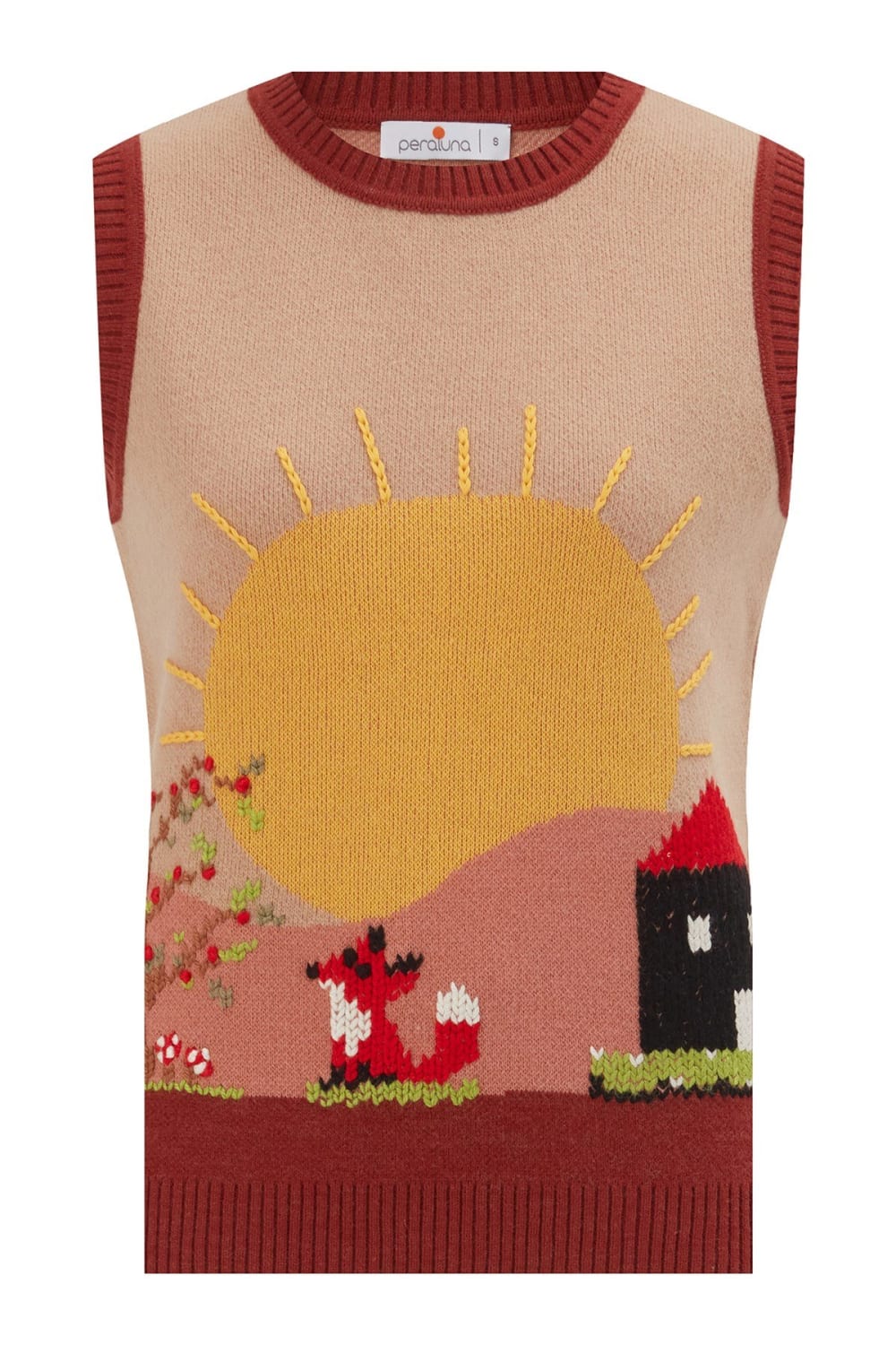 Peraluna-Sunny Vest El İşlemeli Kadın Triko Süveter-Kazak & Triko-7-Milagron.com