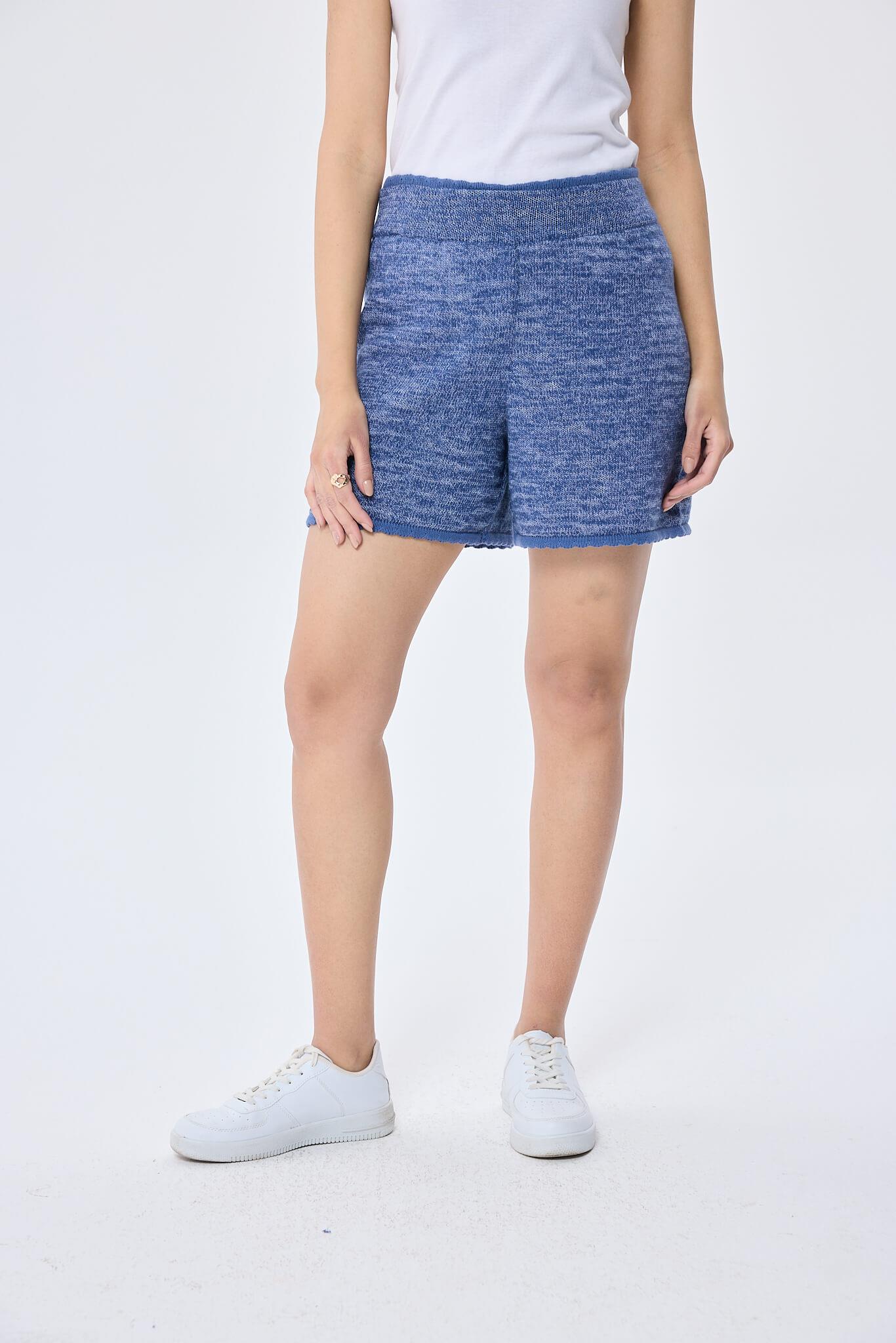 Peraluna-Sweetheart, Yazlık Kadın Triko şort Denim Mix-Şort-3-Milagron.com