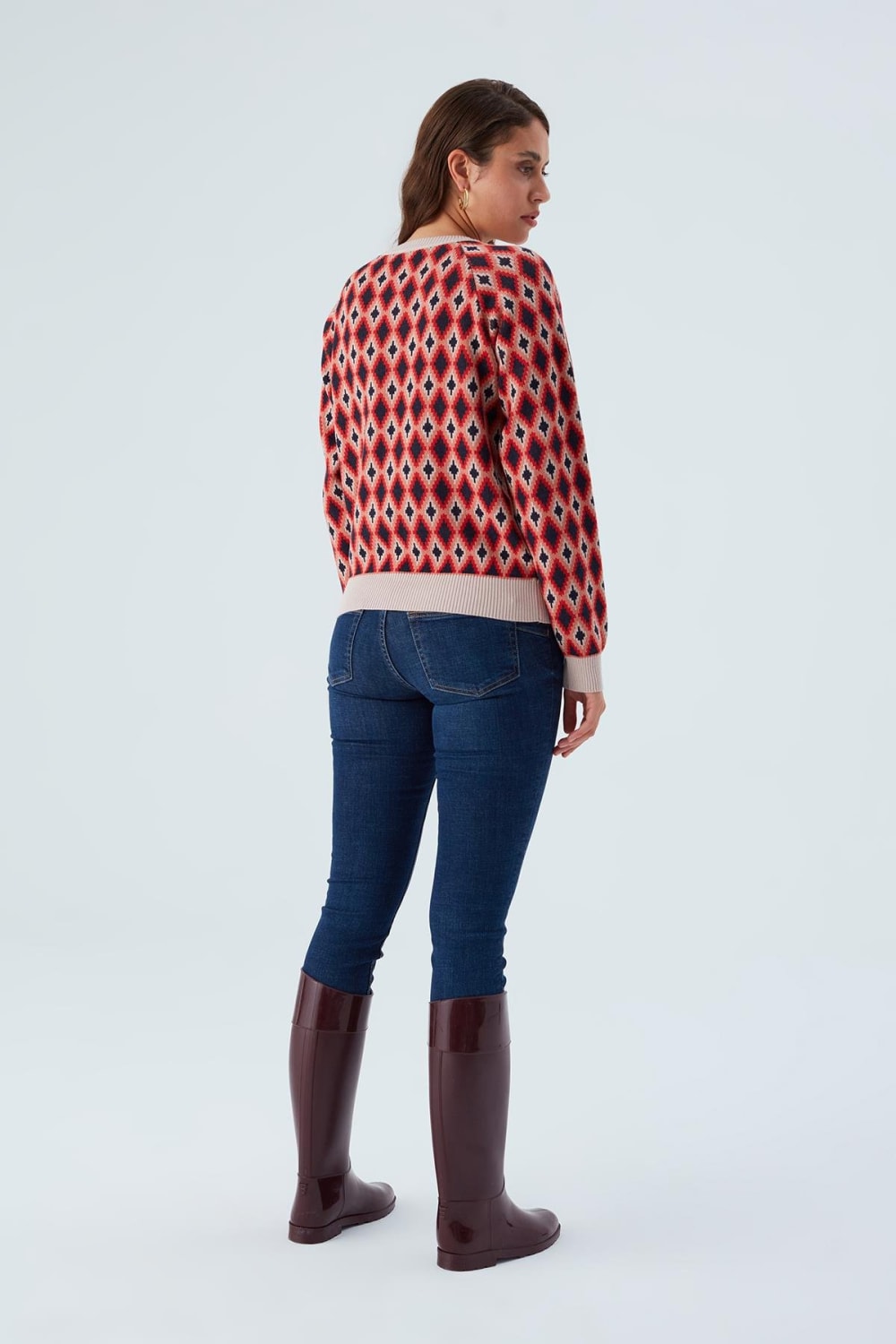 Peraluna-Trudy Pullover Baklava Desenli Standart Kesim Kadın Triko Kazak Multi-Kazak & Triko-7-Milagron.com