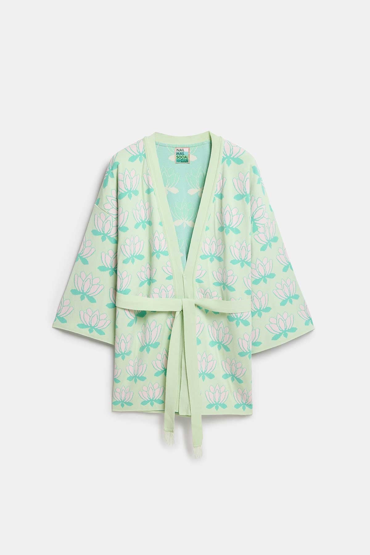 Peraluna Urban Lotus Kimono, İNce Yazlık Kadın Kimono - Mint Multi