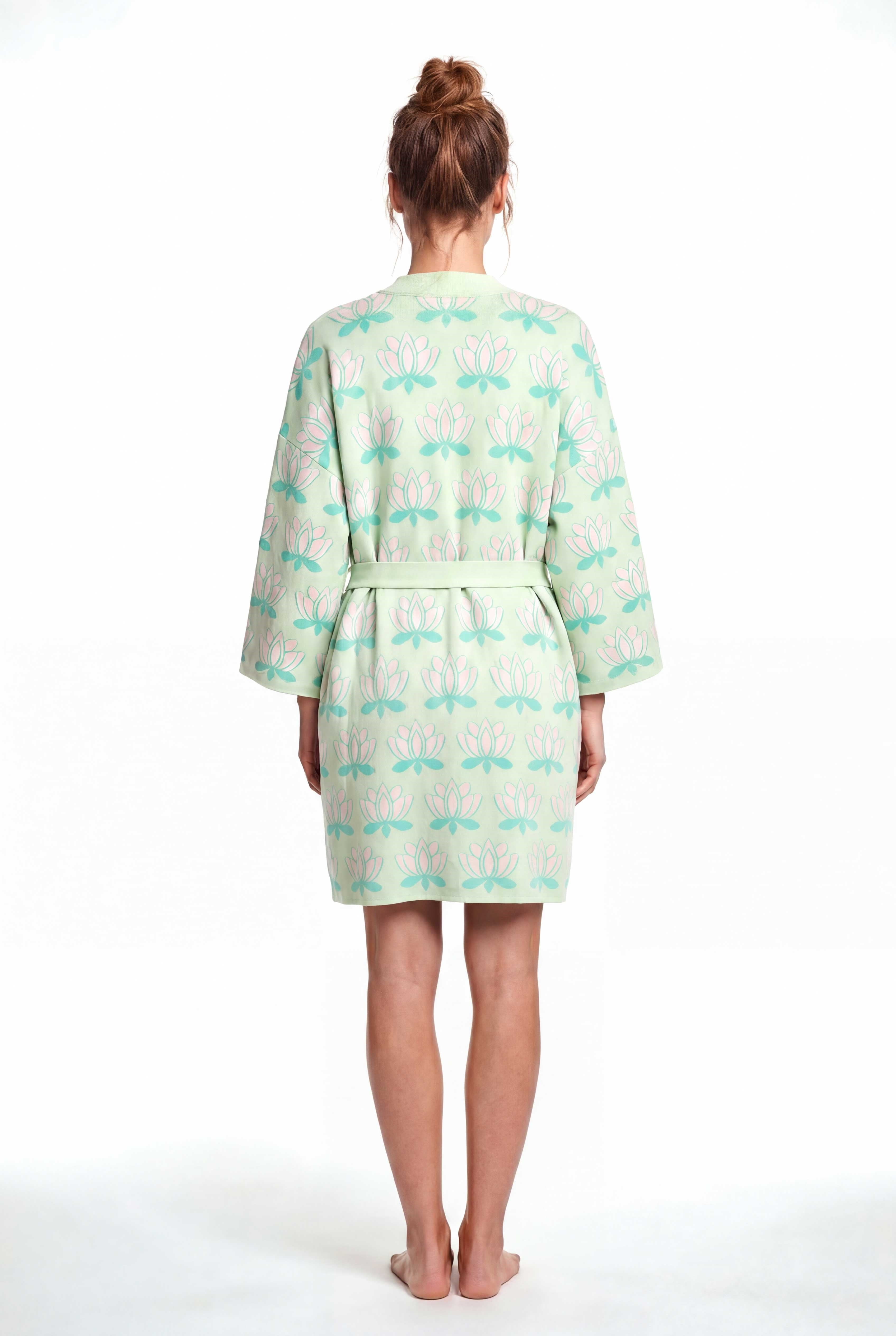 Peraluna Urban Lotus Kimono, İNce Yazlık Kadın Kimono - Mint Multi
