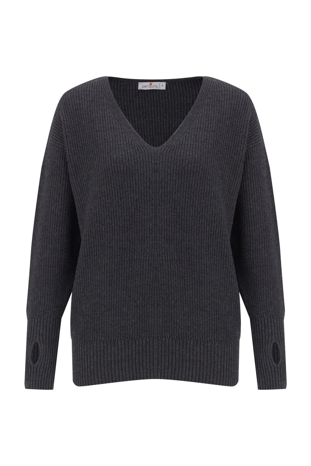 Peraluna-V Yaka Bol Kesim Kaşmir Karışım Kadın Triko Kazak-Kazak & Triko-16-Milagron.com