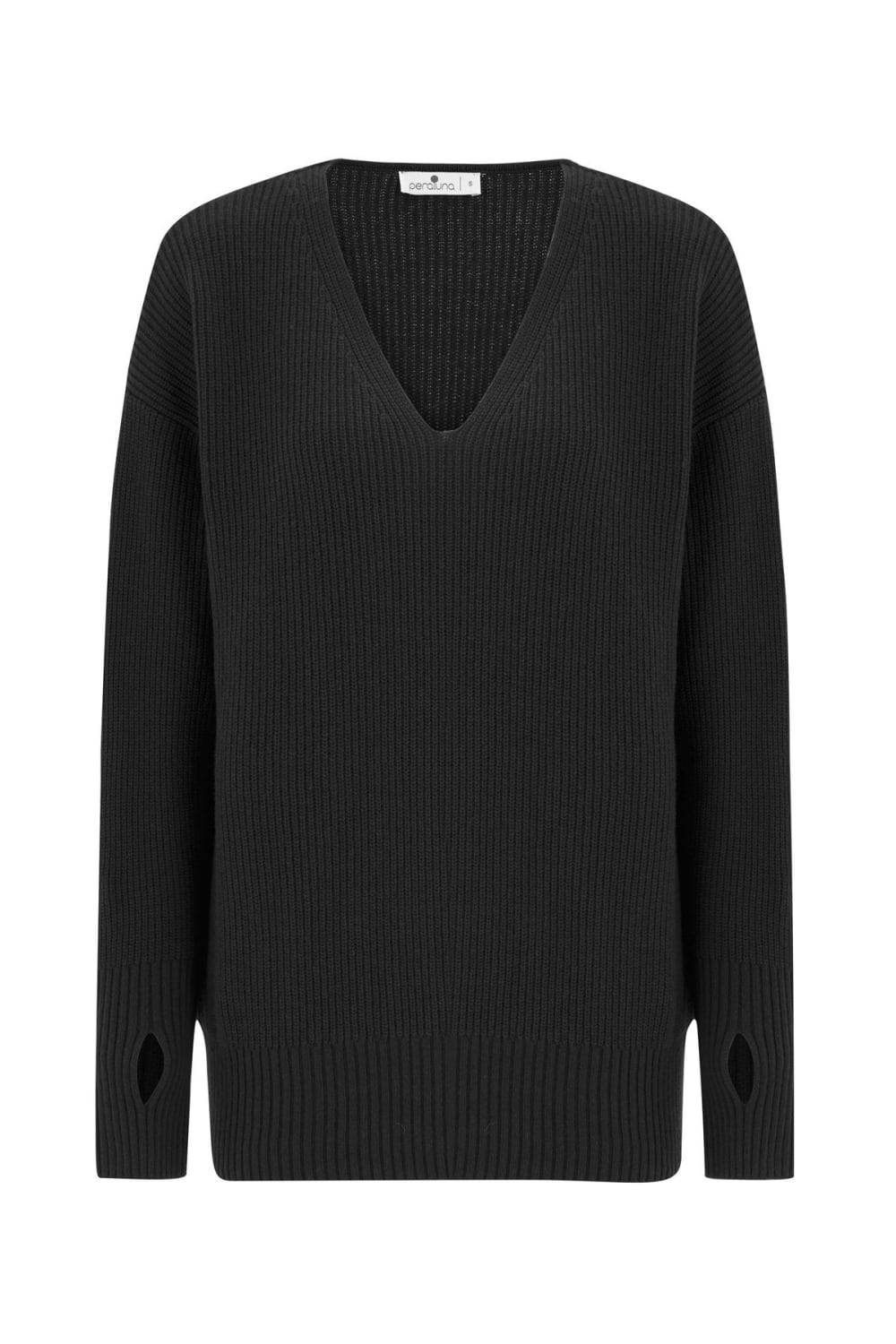 Peraluna-V Yaka Bol Kesim Kaşmir Karışım Kadın Triko Kazak-Kazak & Triko-23-Milagron.com