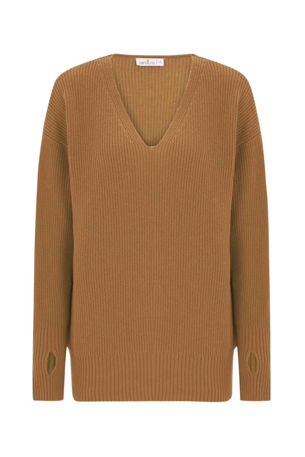 Peraluna-V Yaka Bol Kesim Kaşmir Karışım Kadın Triko Kazak-Kazak & Triko-30-Milagron.com