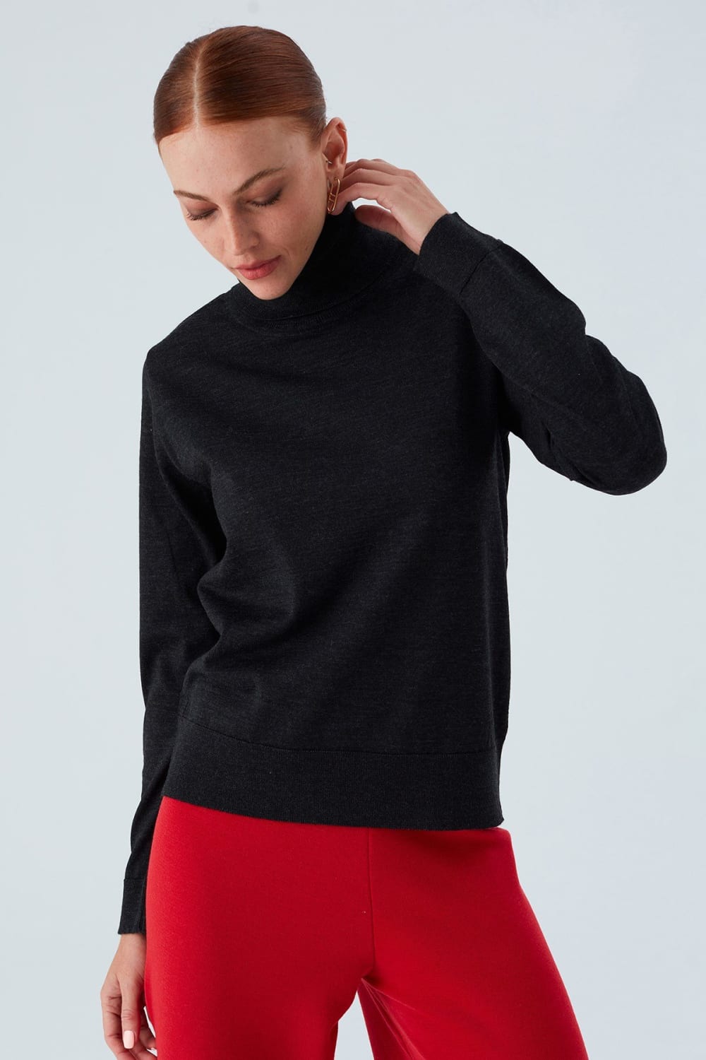 Peraluna-Valeria Pullover Boğazlı İnce Kadın Triko Kazak-Kazak & Triko-1-Milagron.com