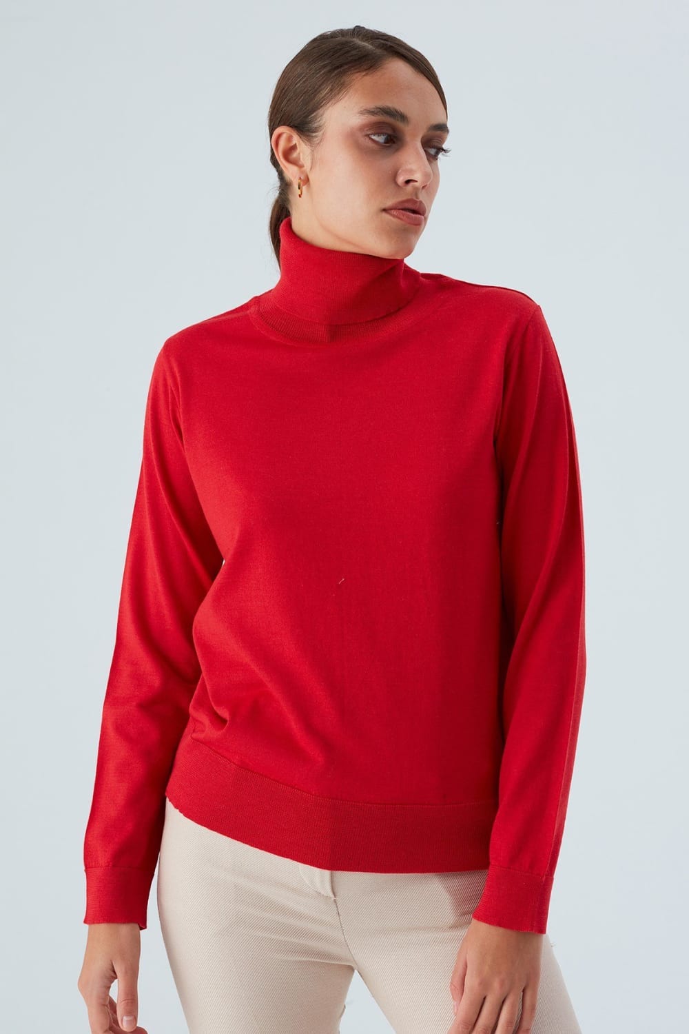 Peraluna-Valeria Pullover Boğazlı İnce Kadın Triko Kazak-Kazak & Triko-10-Milagron.com