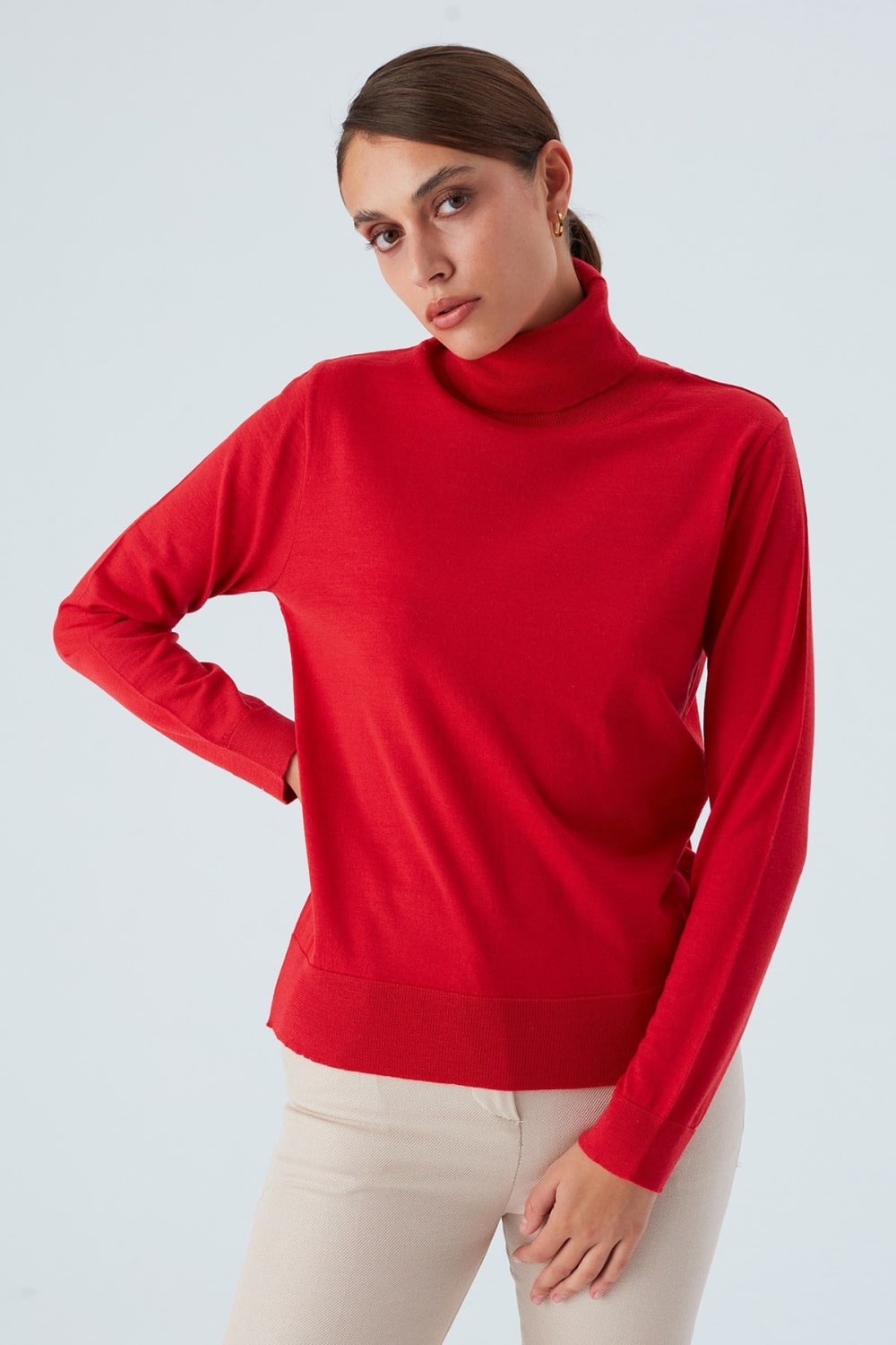 Peraluna-Valeria Pullover Boğazlı İnce Kadın Triko Kazak-Kazak & Triko-12-Milagron.com