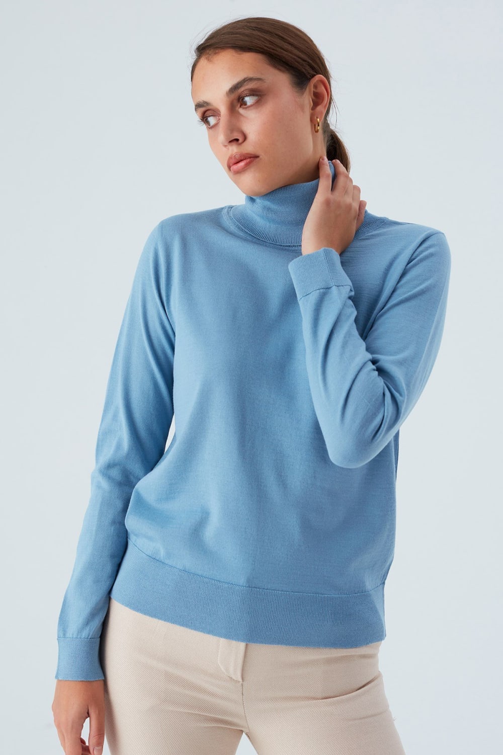 Peraluna-Valeria Pullover Boğazlı İnce Kadın Triko Kazak-Kazak & Triko-23-Milagron.com