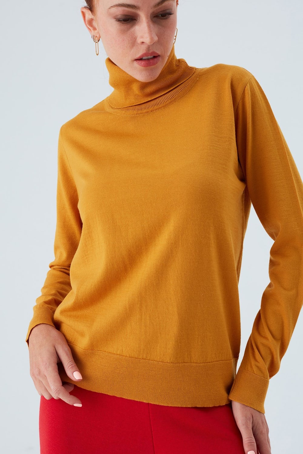 Peraluna-Valeria Pullover Boğazlı İnce Kadın Triko Kazak-Kazak & Triko-37-Milagron.com