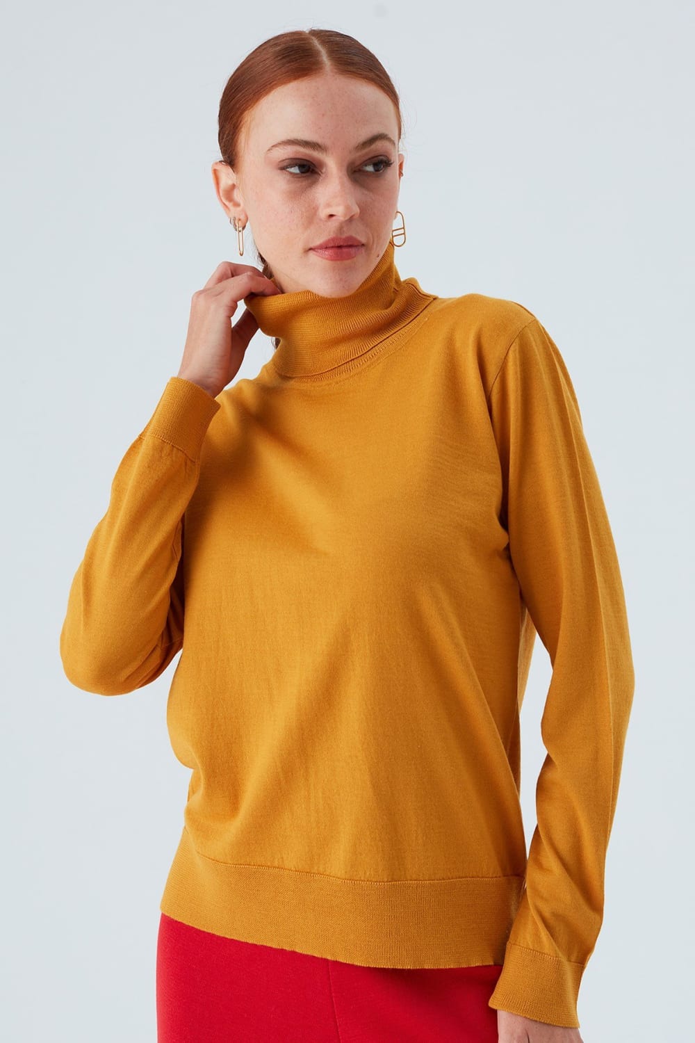 Peraluna-Valeria Pullover Boğazlı İnce Kadın Triko Kazak-Kazak & Triko-40-Milagron.com