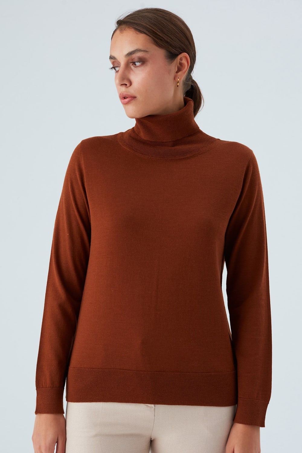 Peraluna-Valeria Pullover Boğazlı İnce Kadın Triko Kazak-Kazak & Triko-46-Milagron.com