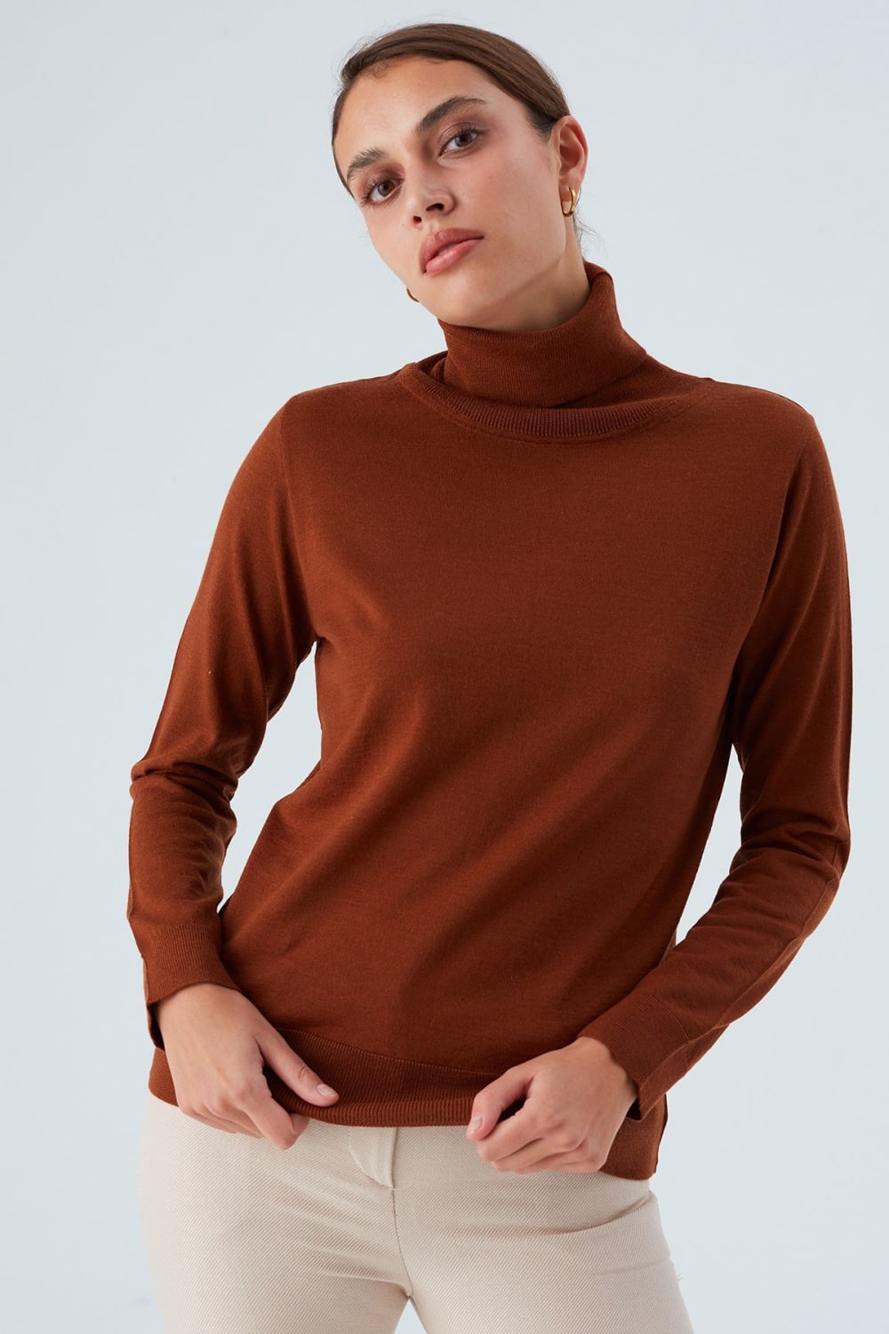 Peraluna-Valeria Pullover Boğazlı İnce Kadın Triko Kazak-Kazak & Triko-49-Milagron.com