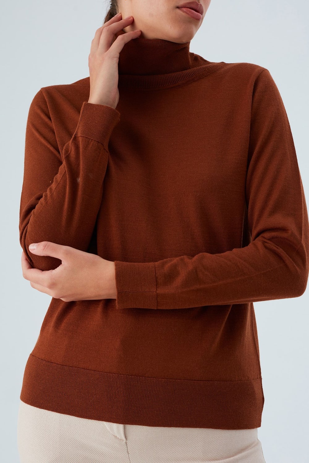 Peraluna-Valeria Pullover Boğazlı İnce Kadın Triko Kazak-Kazak & Triko-51-Milagron.com