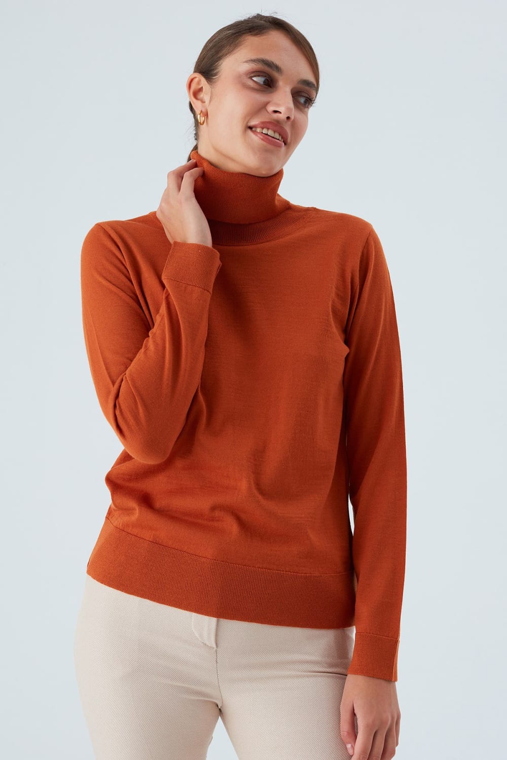 Peraluna-Valeria Pullover Boğazlı İnce Kadın Triko Kazak-Kazak & Triko-54-Milagron.com