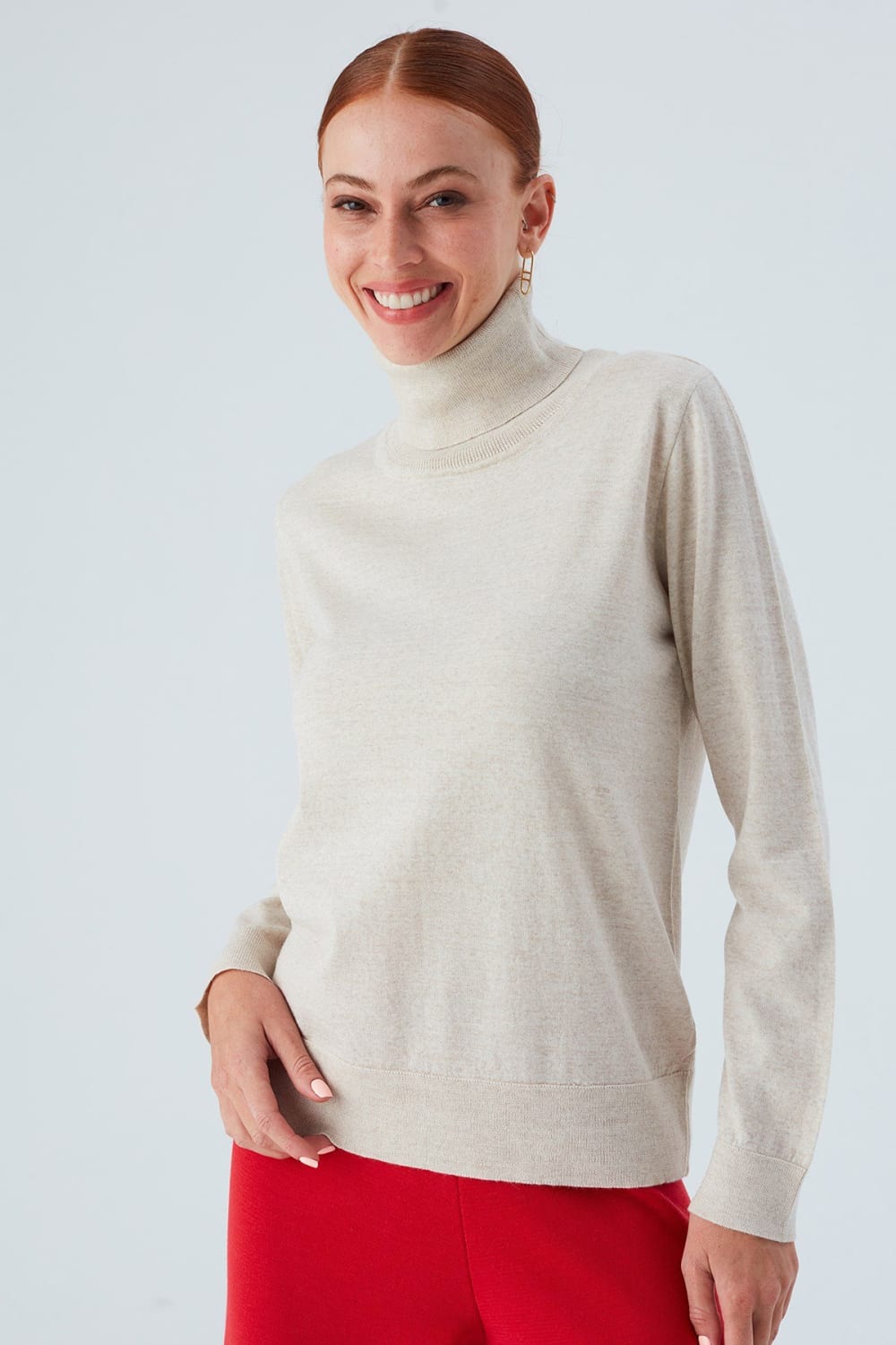 Peraluna-Valeria Pullover Boğazlı İnce Kadın Triko Kazak-Kazak & Triko-65-Milagron.com