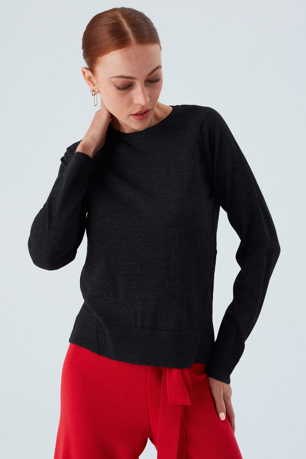 Peraluna-Vanessa Pullover Merino Yünlü Yanları Yırtmaçlı Ince Kadın Triko Kazak-Kazak & Triko-15-Milagron.com