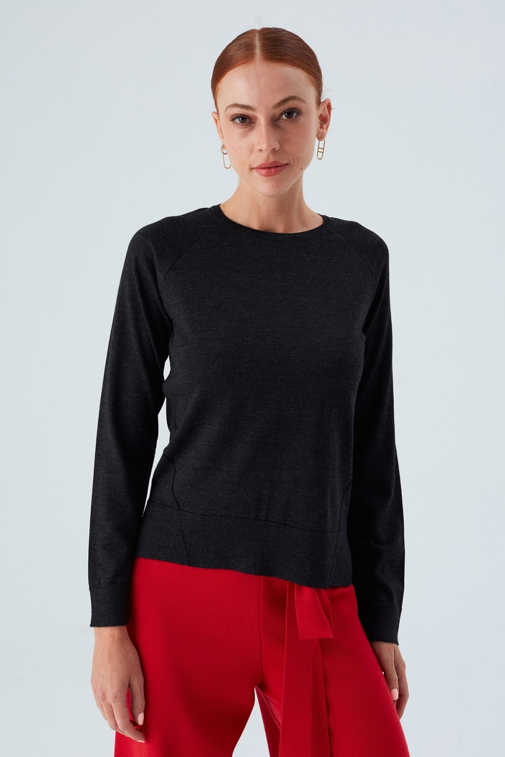 Peraluna-Vanessa Pullover Merino Yünlü Yanları Yırtmaçlı Ince Kadın Triko Kazak-Kazak & Triko-16-Milagron.com