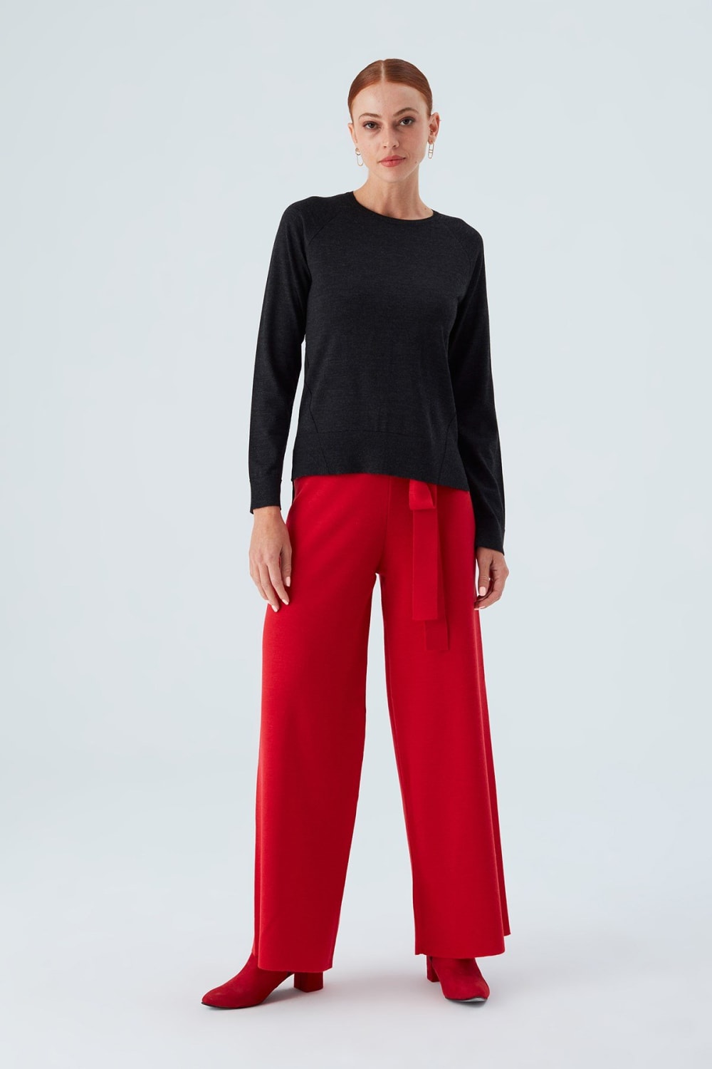 Peraluna-Vanessa Pullover Merino Yünlü Yanları Yırtmaçlı Ince Kadın Triko Kazak-Kazak & Triko-17-Milagron.com